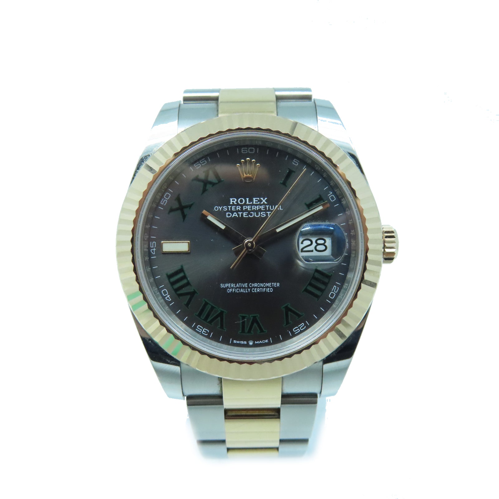ROLEX Datejust 41mm 18K玫瑰金/不鏽鋼手錶自動機芯黑色