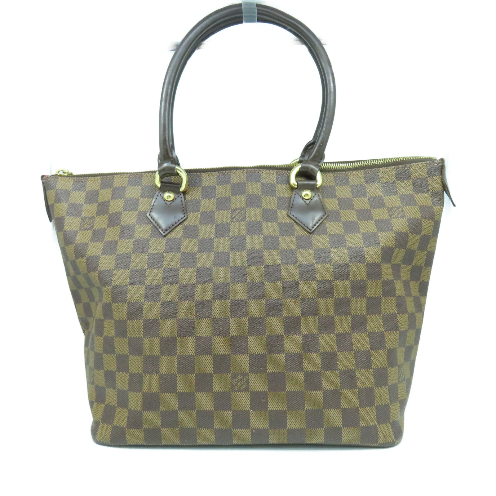 LOUIS VUITTON Damier Saleya MM金扣手挽袋啡色