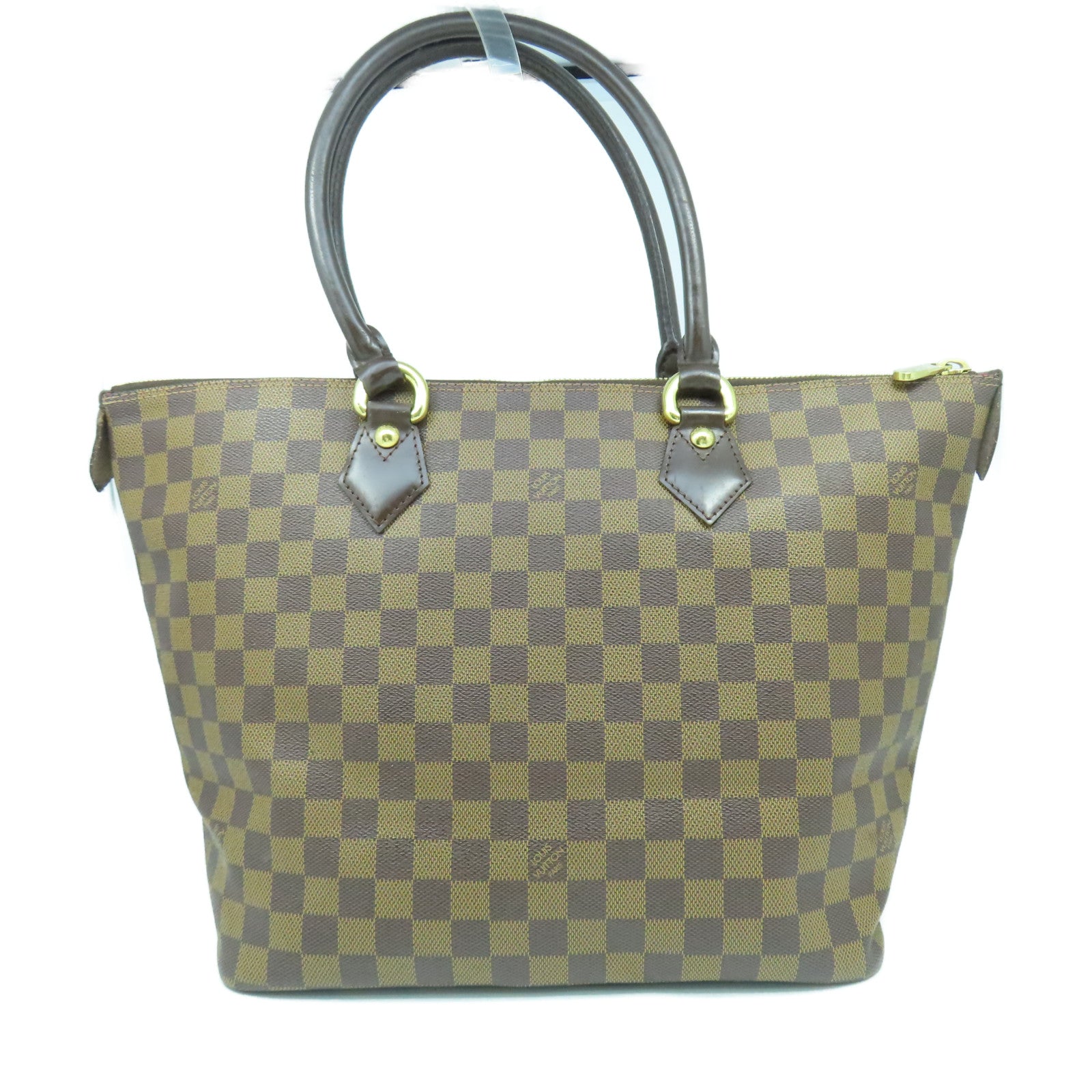 LOUIS VUITTON Damier Saleya MM金扣手挽袋啡色