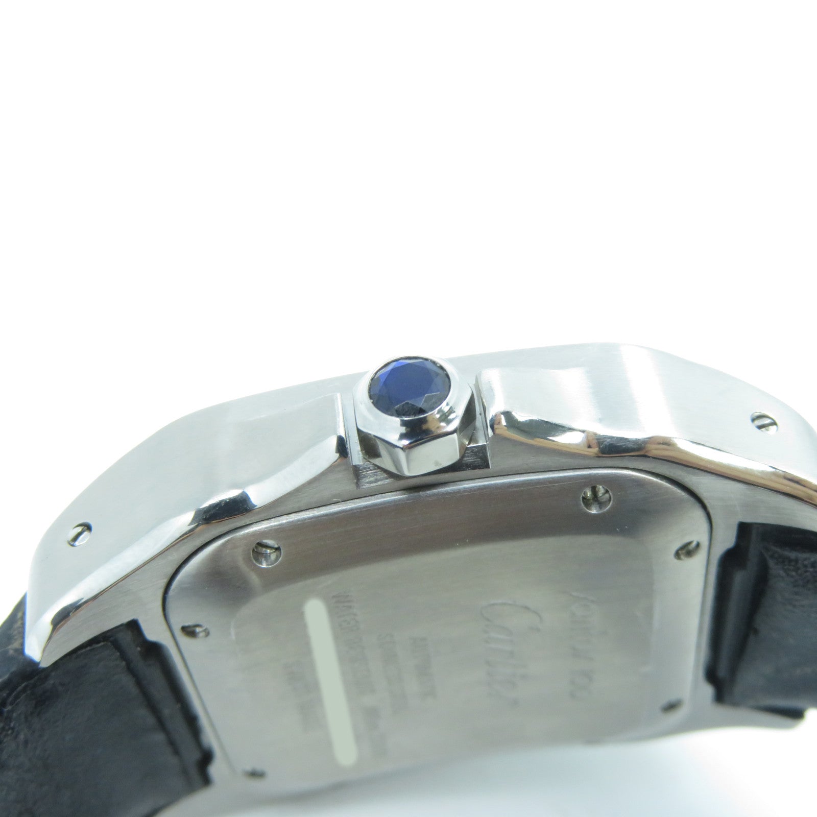 CARTIER Santos 100不銹鋼自動機芯手錶白色/黑色