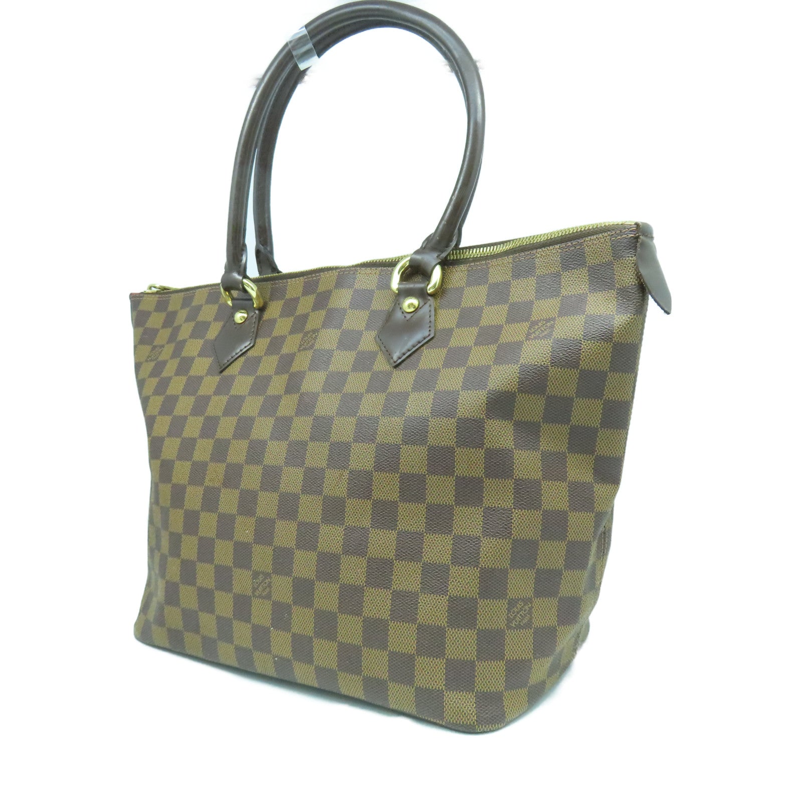 LOUIS VUITTON Damier Saleya MM金扣手挽袋啡色