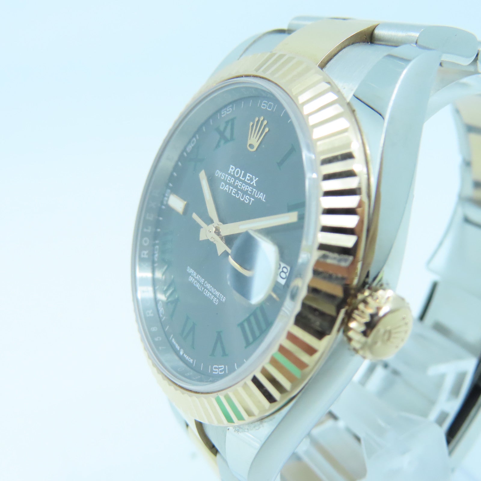 ROLEX Datejust 41mm 18K玫瑰金/不鏽鋼手錶自動機芯黑色