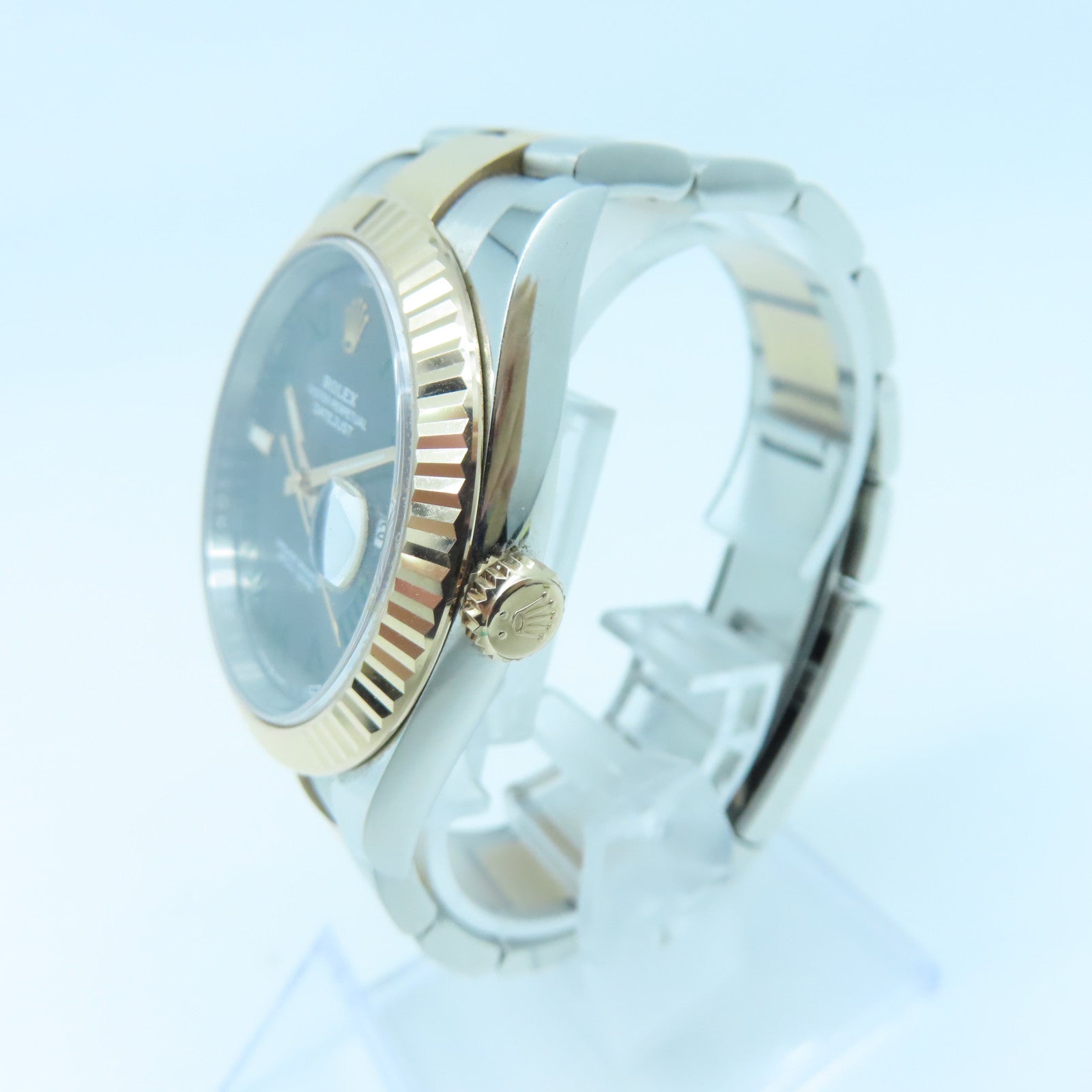 ROLEX Datejust 41mm 18K玫瑰金/不鏽鋼手錶自動機芯黑色