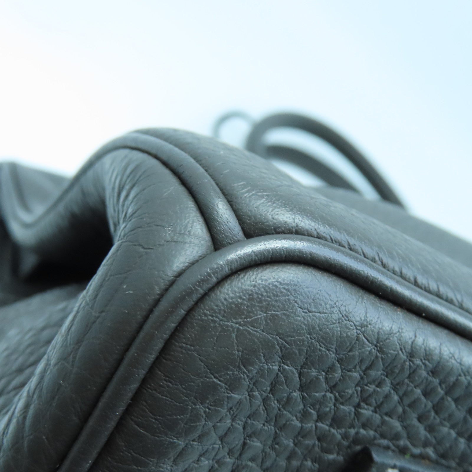 HERMES Clemence皮革Shoulder Birkin銀扣肩背袋灰色