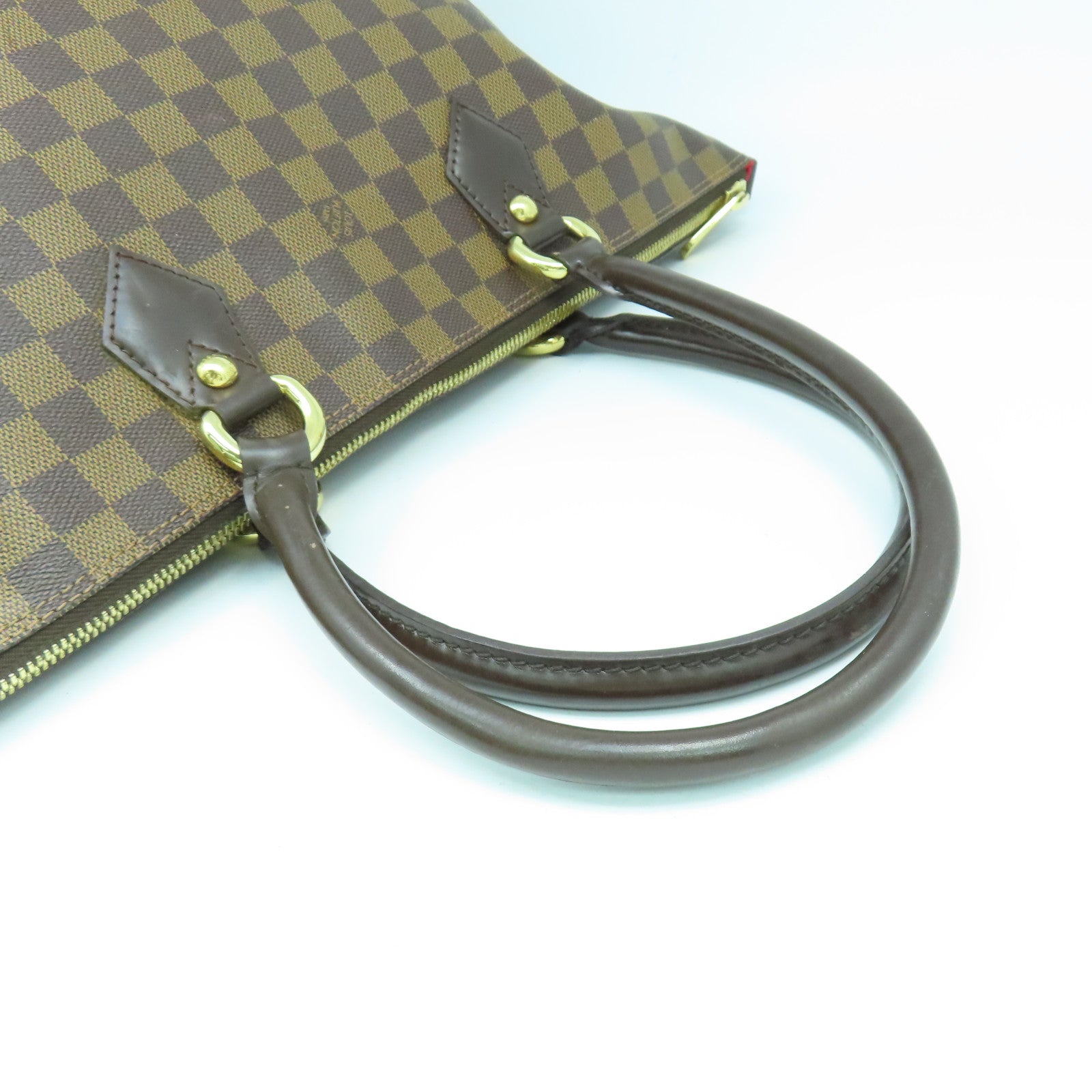 LOUIS VUITTON Damier Saleya MM金扣手挽袋啡色