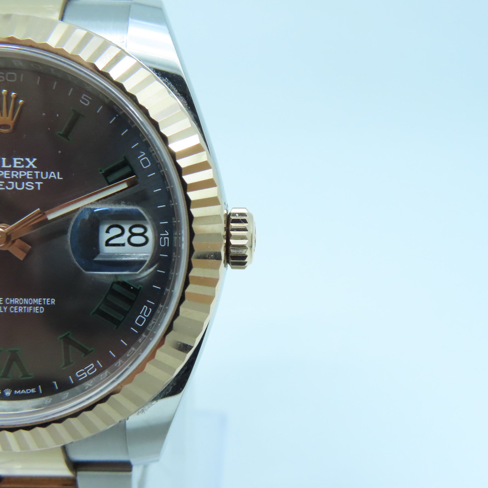 ROLEX Datejust 41mm 18K玫瑰金/不鏽鋼手錶自動機芯黑色