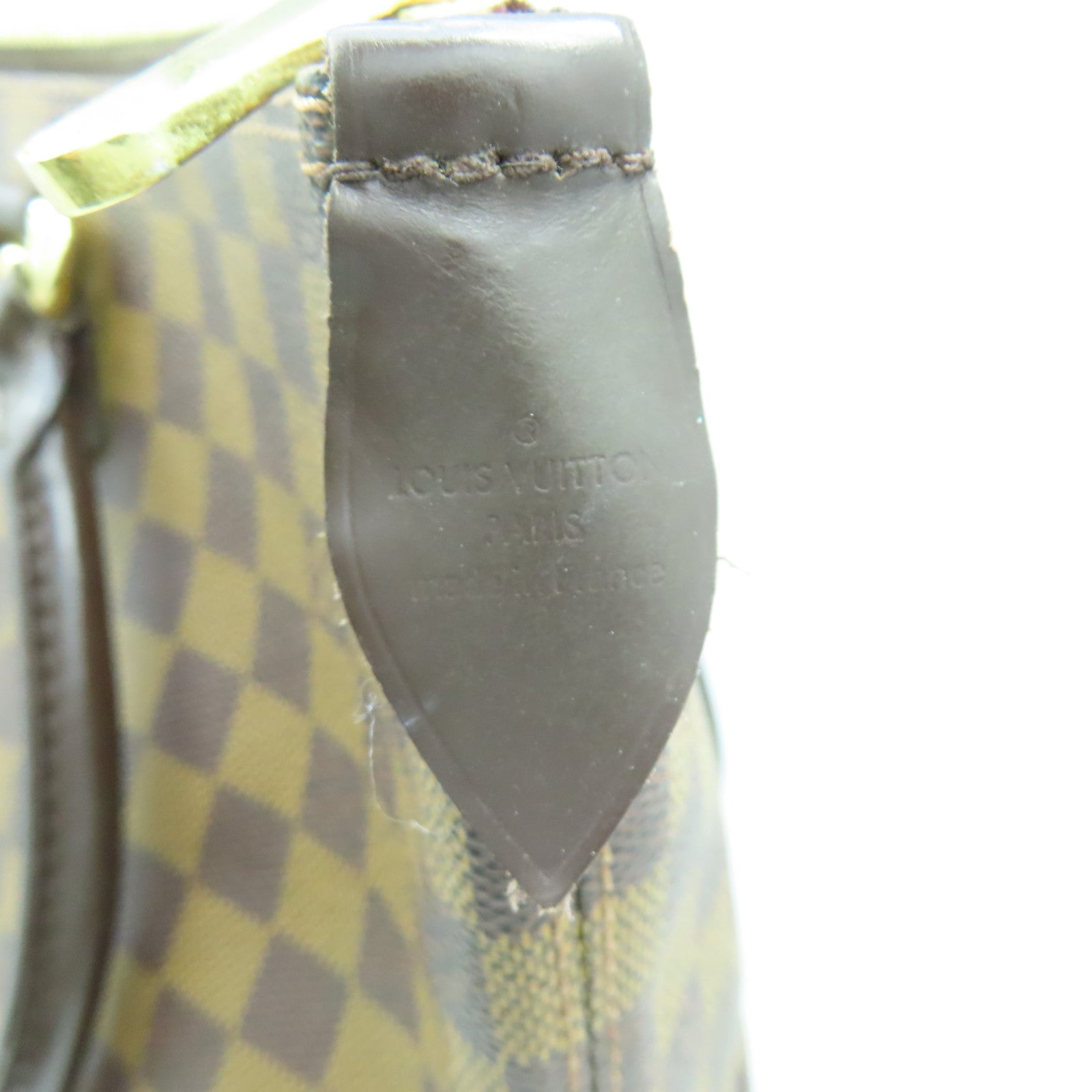 LOUIS VUITTON Damier Saleya MM金扣手挽袋啡色