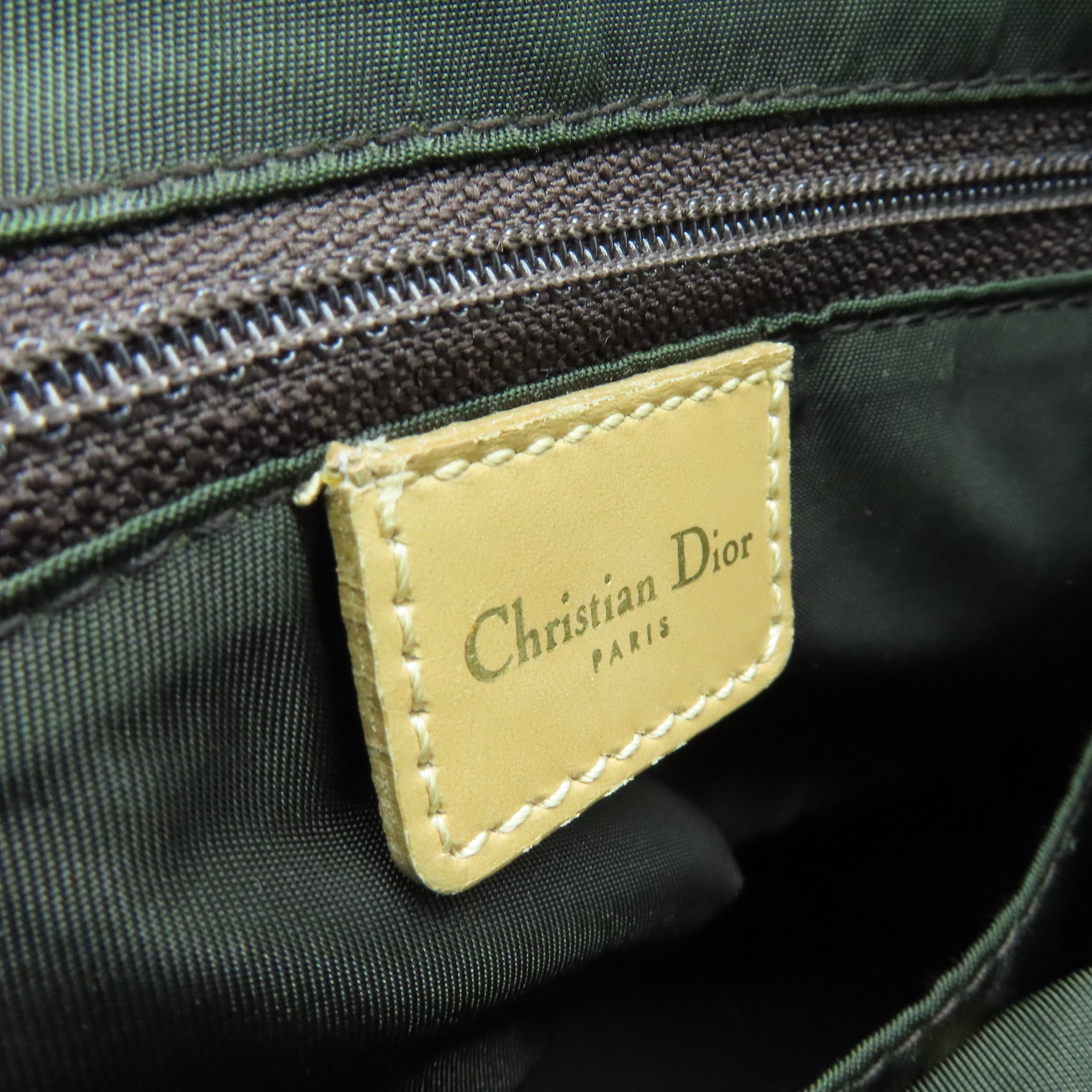 Dior canvas Boston Bag gold buckle handle bag brown
