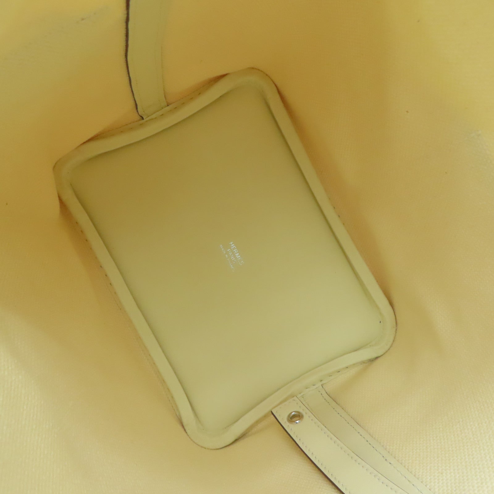HERMES Toile Canvas Picotin Cargo银扣手挽袋白色/Nata