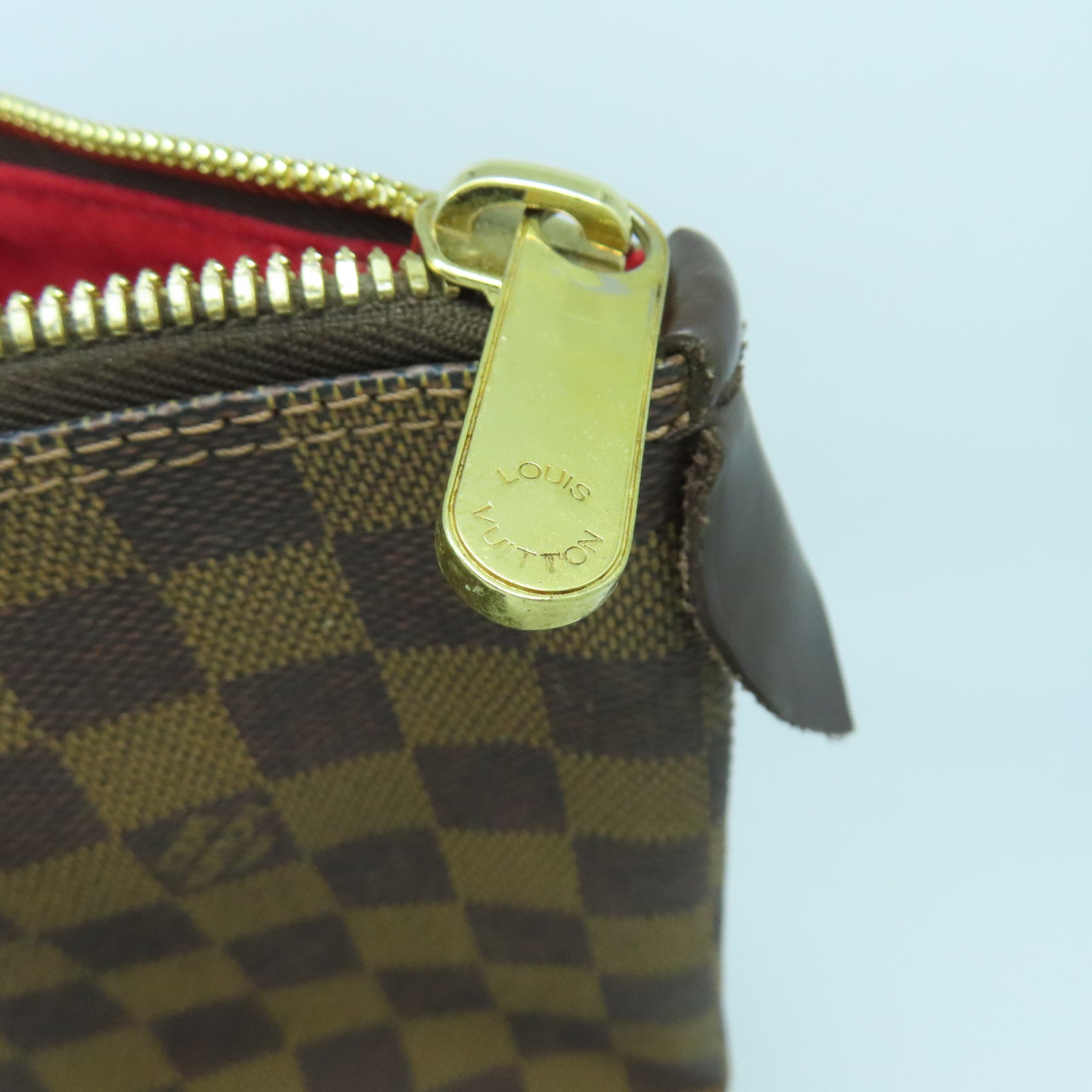 LOUIS VUITTON Damier Saleya MM金扣手挽袋啡色