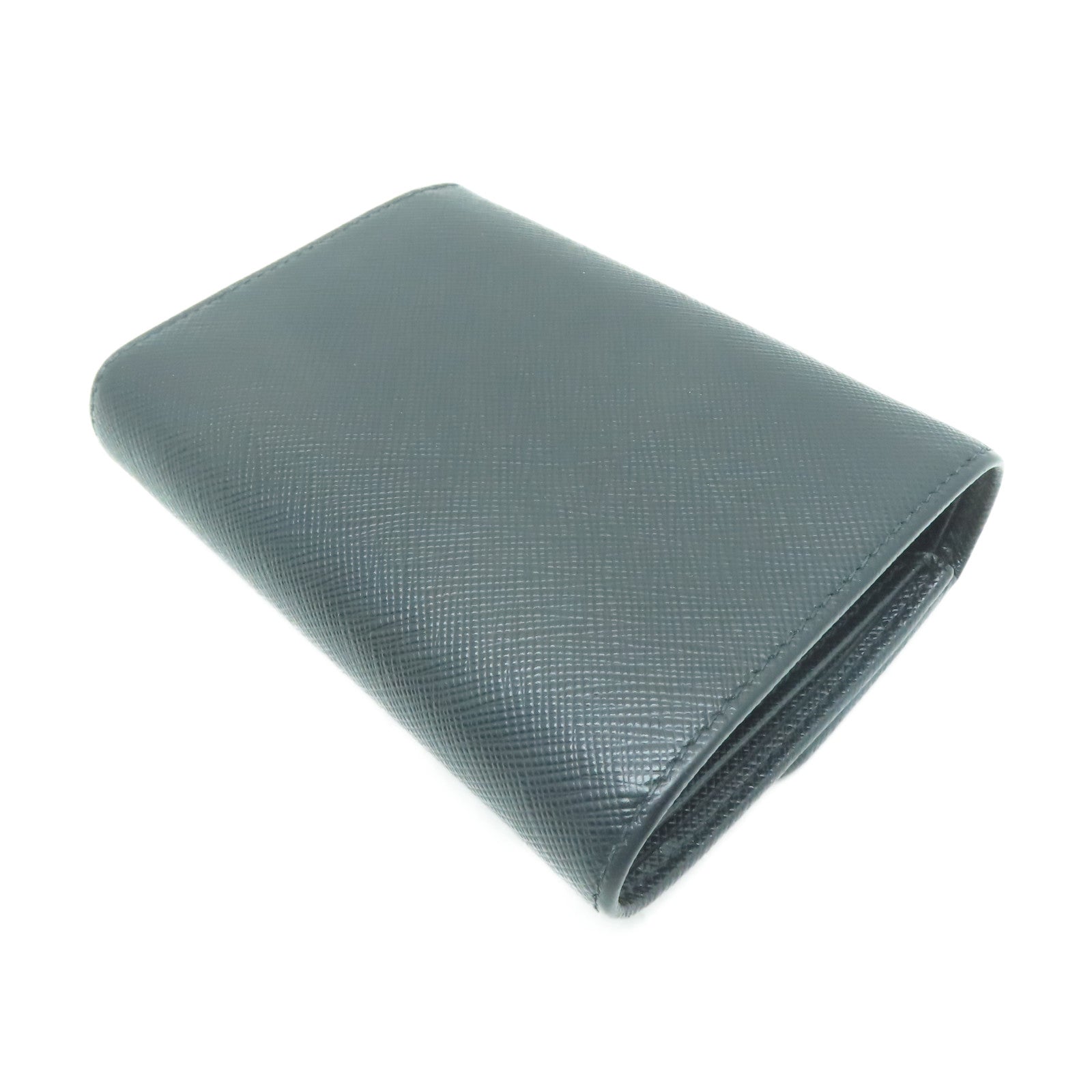 PRADA 牛皮皮革Wallet金扣錢包黑色