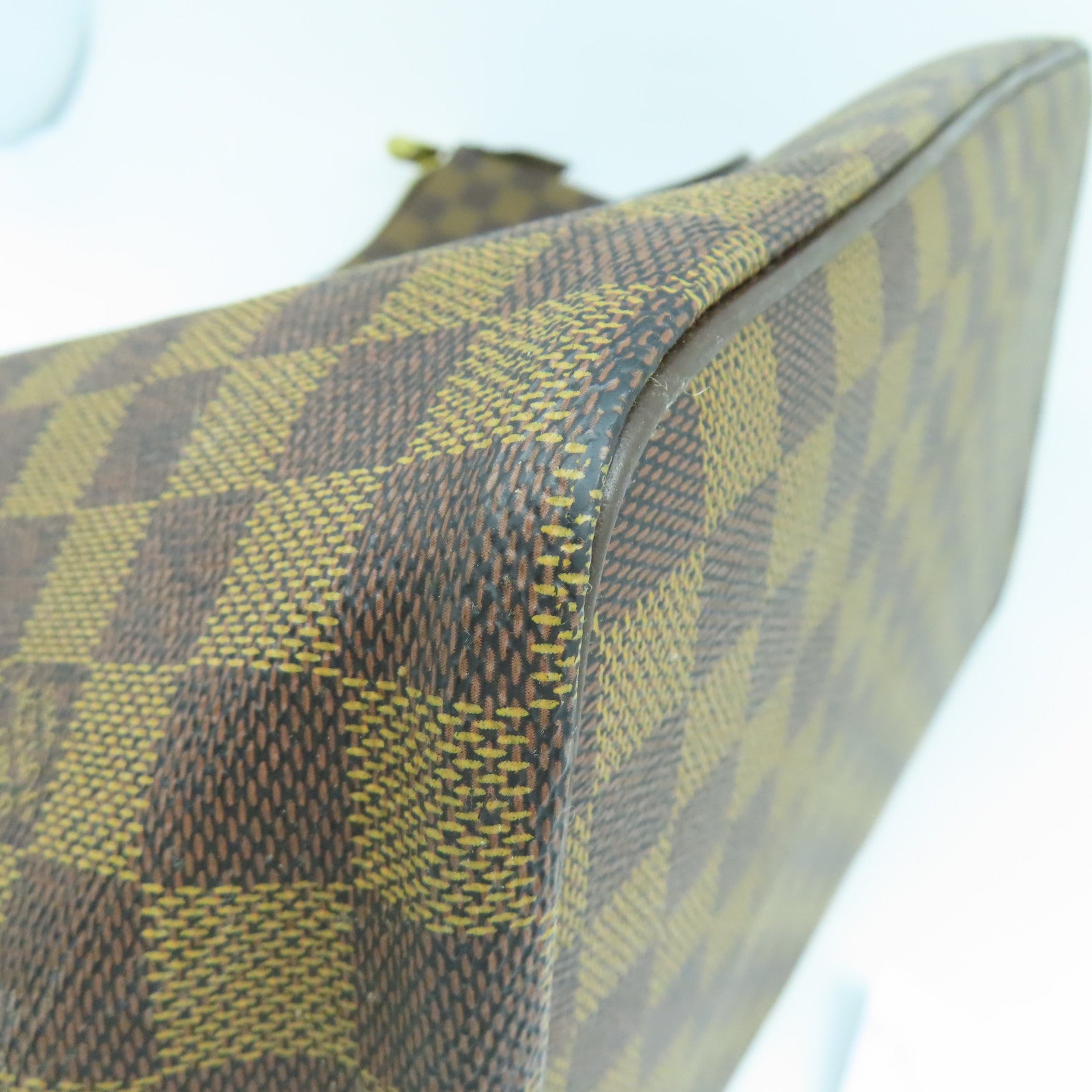 LOUIS VUITTON Damier Saleya MM金扣手挽袋啡色