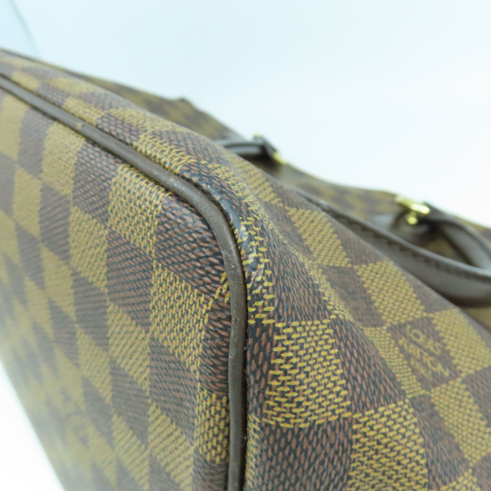 LOUIS VUITTON Damier Saleya MM金扣手挽袋啡色