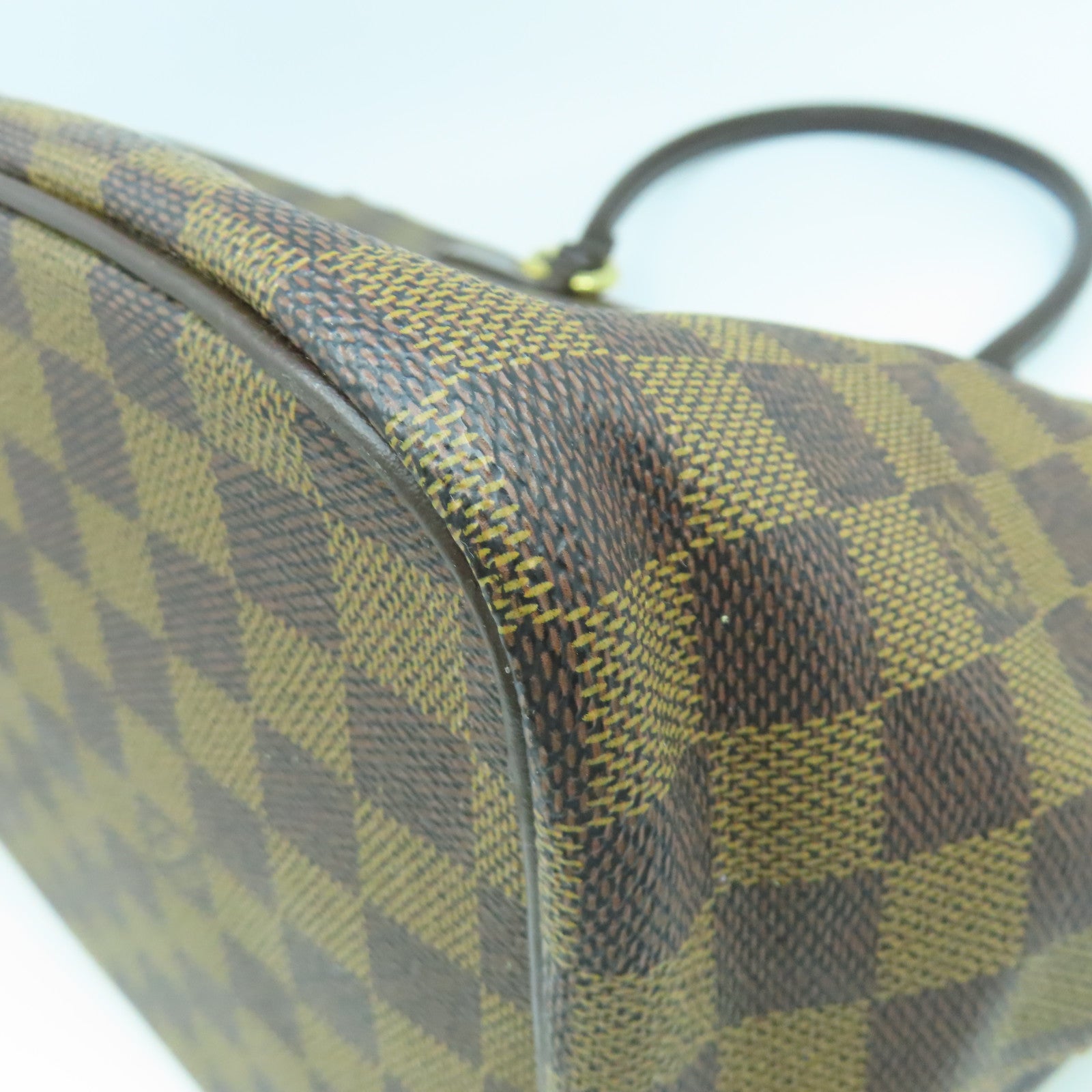 LOUIS VUITTON Damier Saleya MM金扣手挽袋啡色