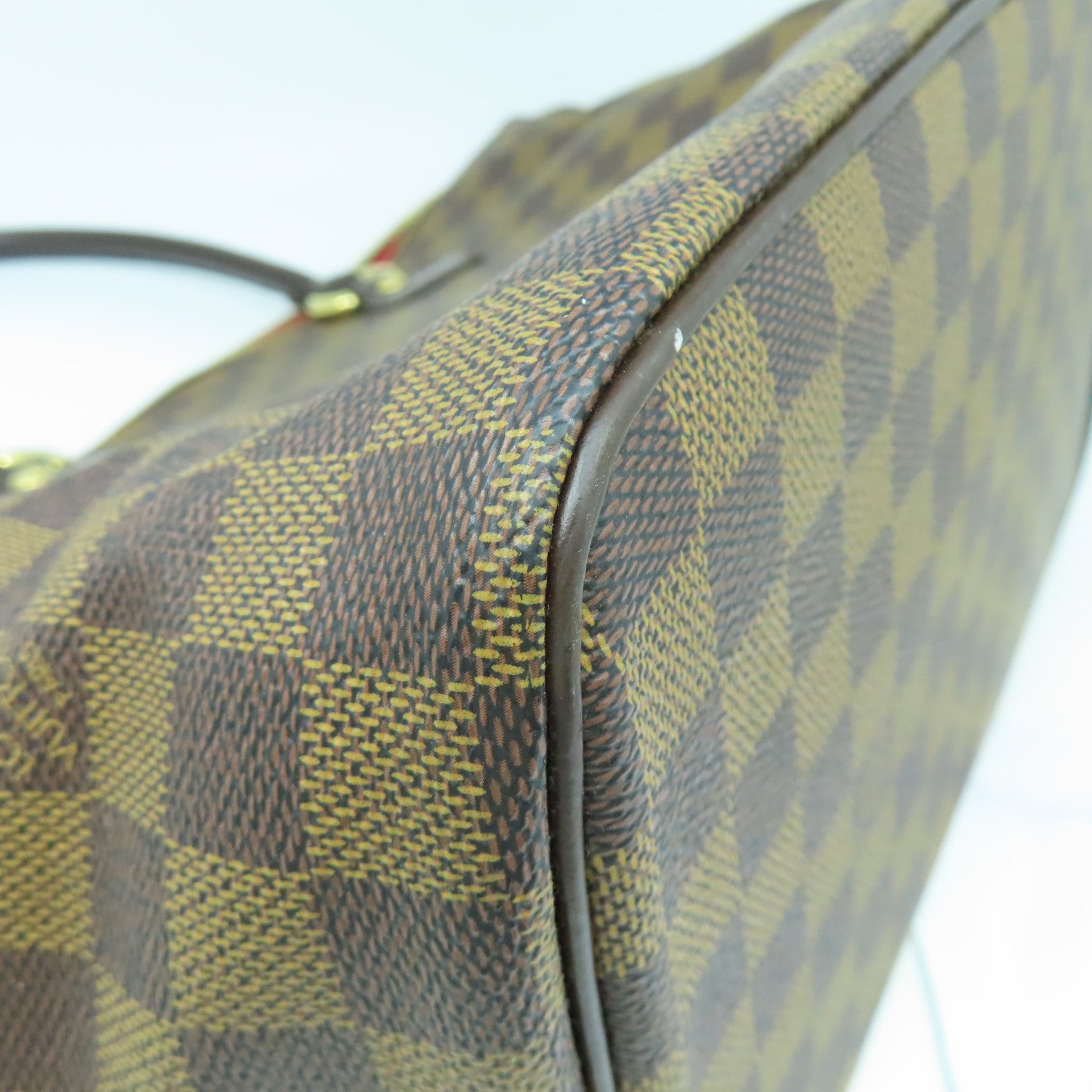 LOUIS VUITTON Damier Saleya MM金扣手挽袋啡色