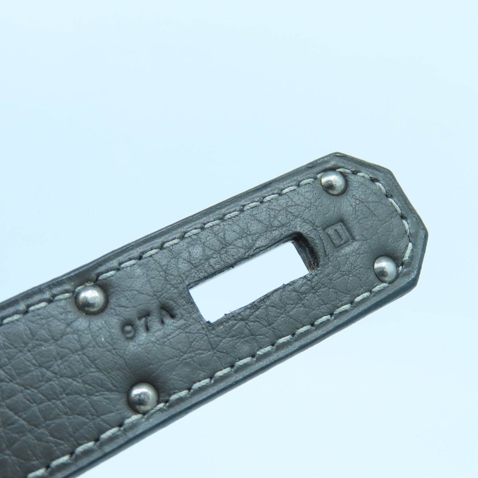 HERMES Clemence皮革Shoulder Birkin銀扣肩背袋灰色