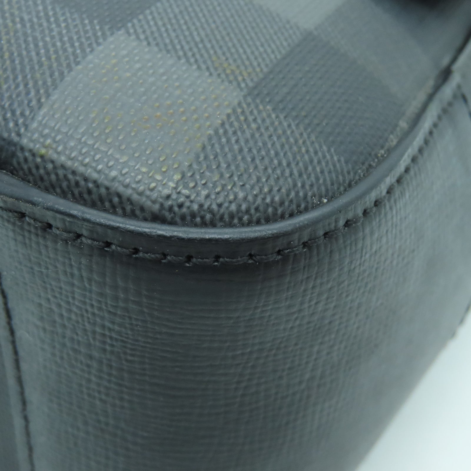 BURBERRY PVC Coated Canvas Shoulder Bag Silver Buckle Black