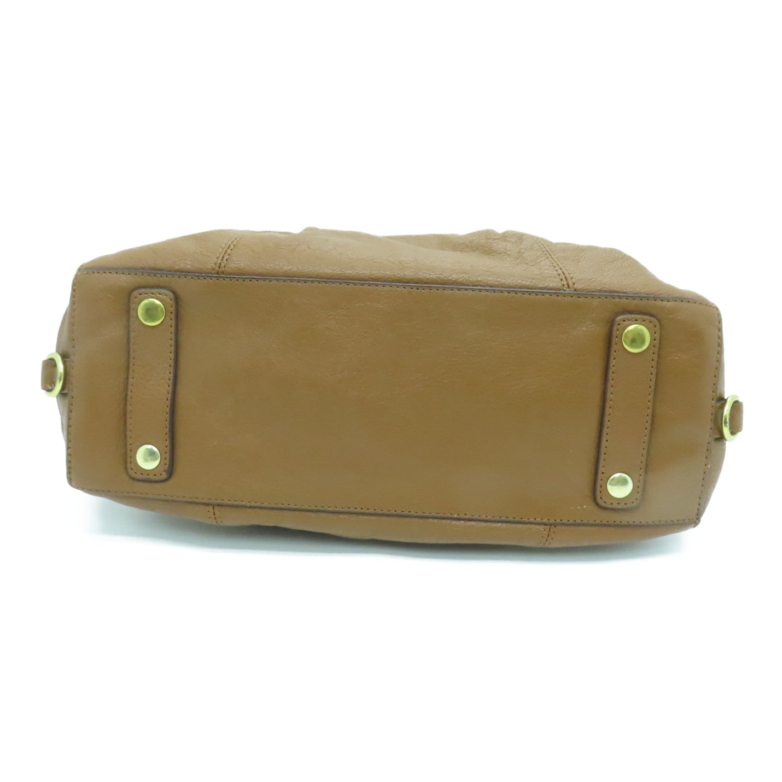 COACH Cowhide Leather 2way Shoulder Bag Gold Buckle Handle Shoulder Bag Brown