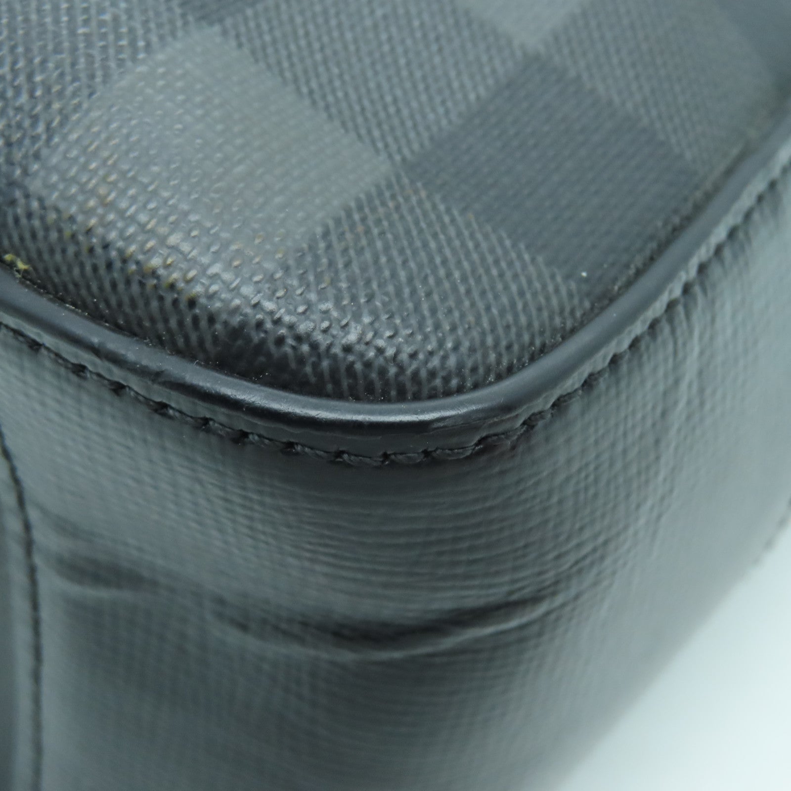 BURBERRY PVC Coated Canvas Shoulder Bag Silver Buckle Black