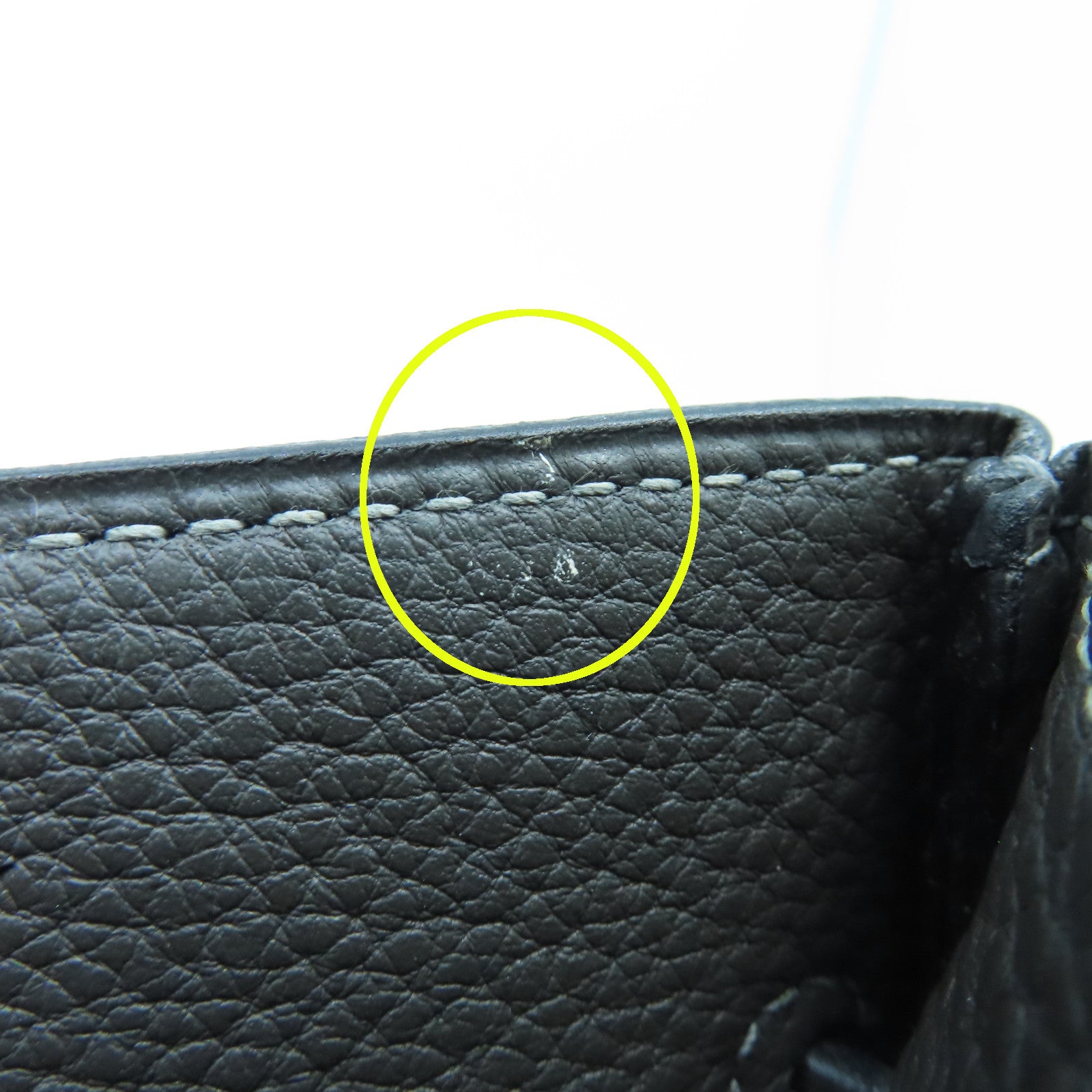 HERMES Clemence皮革Shoulder Birkin銀扣肩背袋灰色