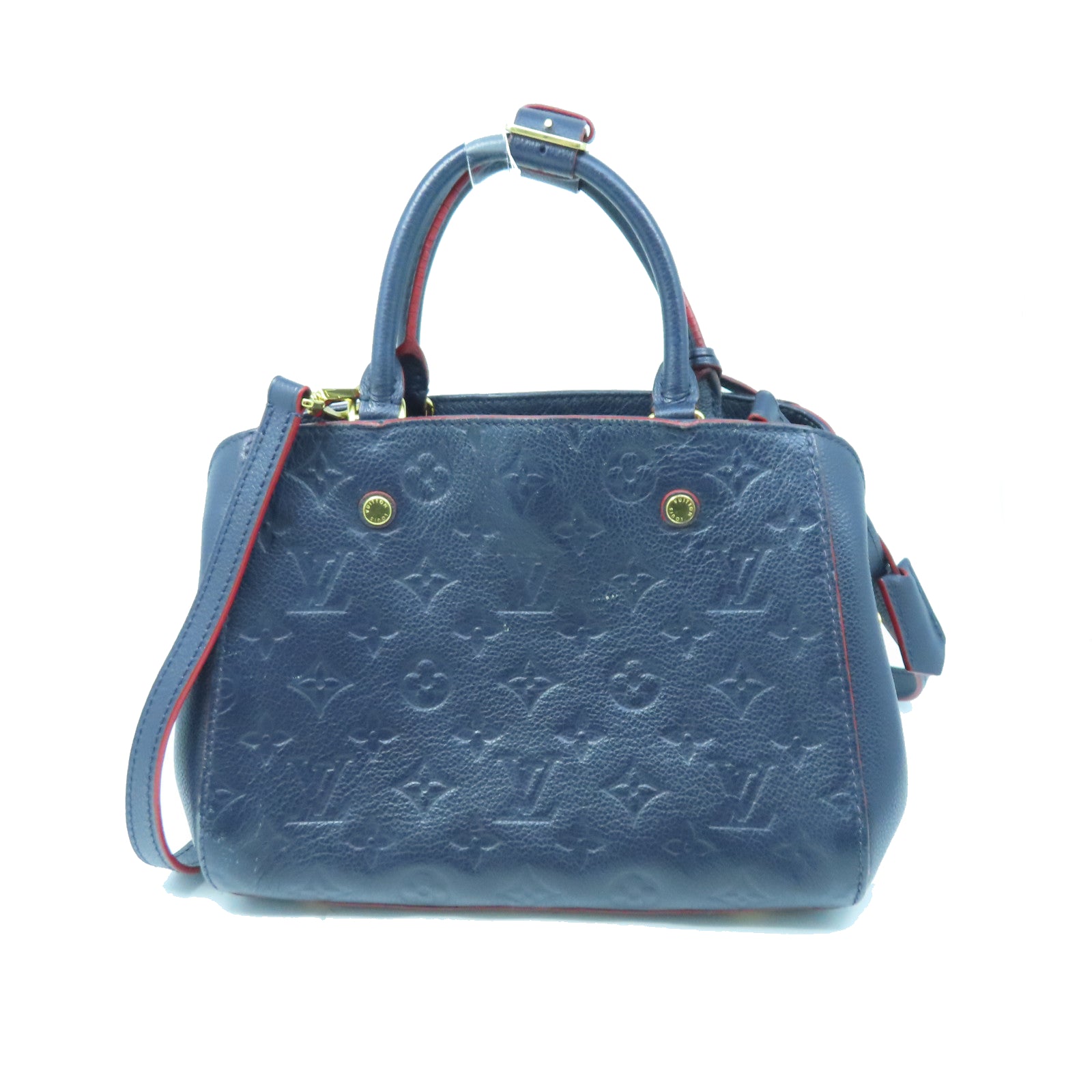 LOUIS VUITTON Mono-Empreinte Montaigne BB金扣手挽肩袋兩用袋藍色
