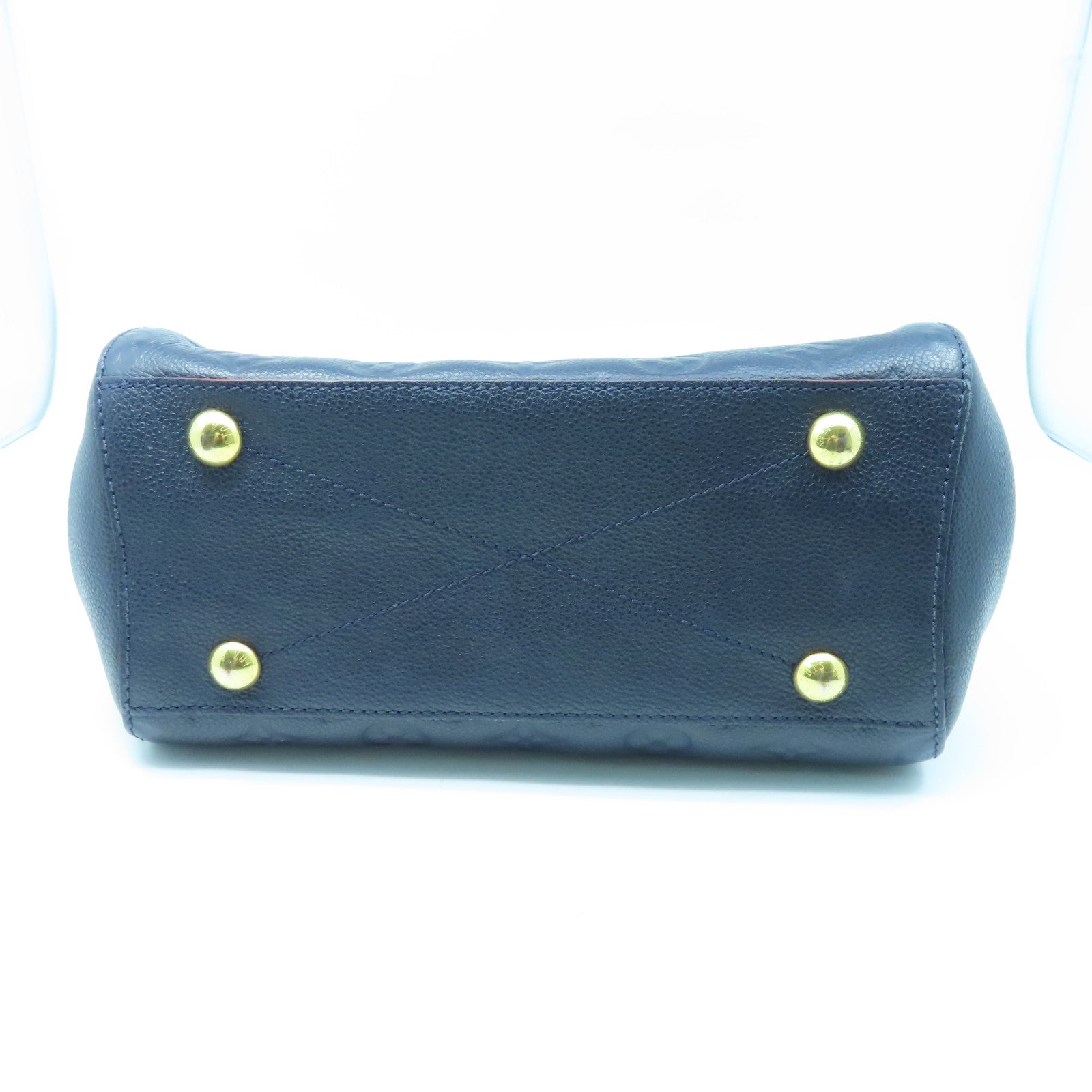 LOUIS VUITTON Mono-Empreinte Montaigne BB金扣手挽肩袋兩用袋藍色