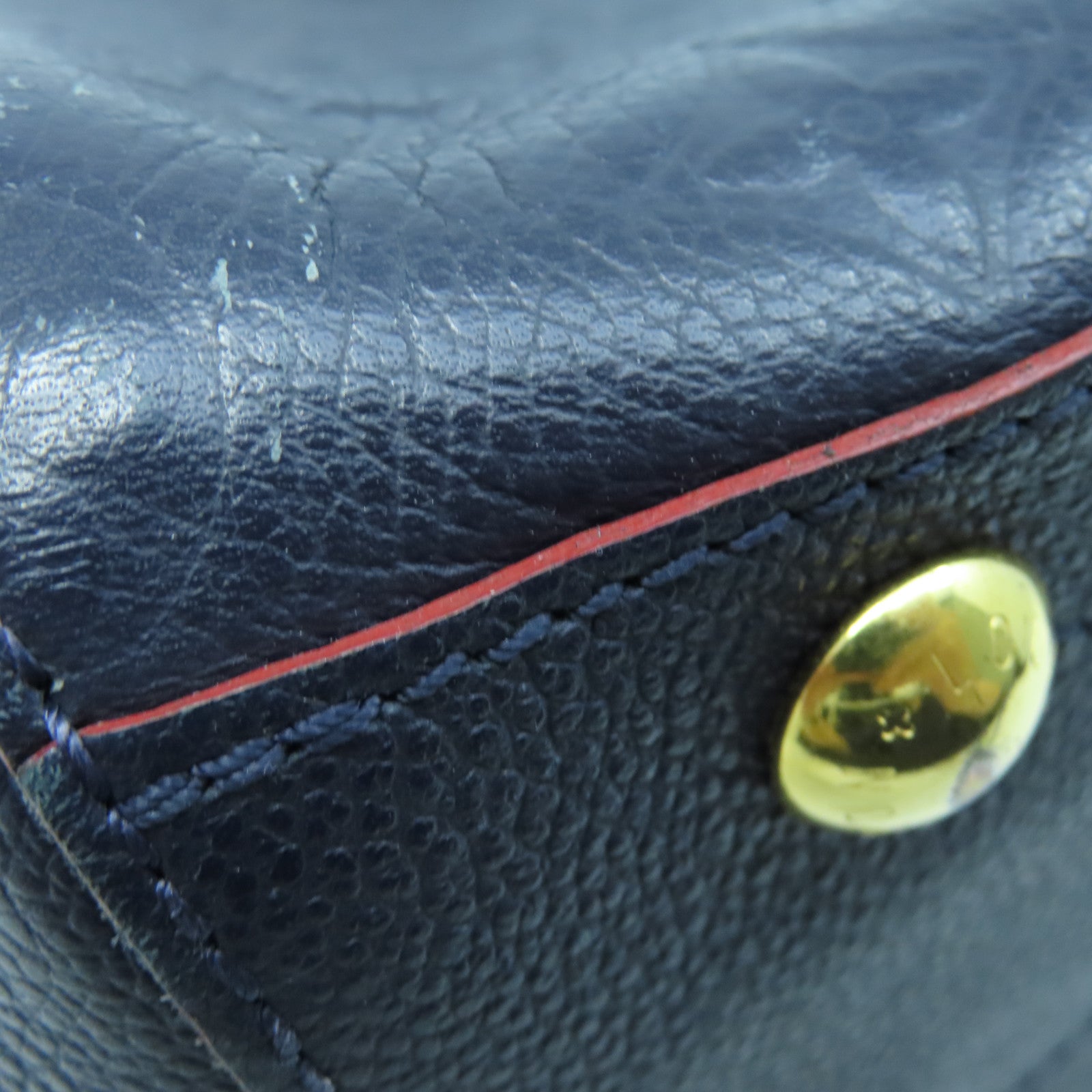 LOUIS VUITTON Mono-Empreinte Montaigne BB金扣手挽肩袋兩用袋藍色