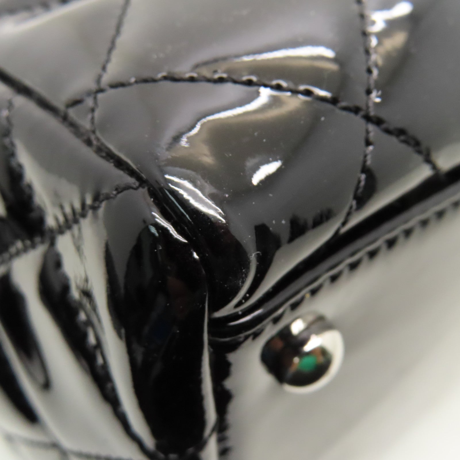 CHANEL 【激減優惠】菱格漆皮皮革Shoulder Bag銀扣鏈帶肩背袋黑色
