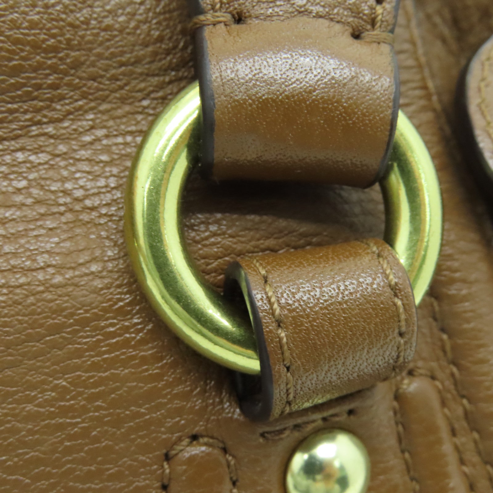 COACH Cowhide Leather 2way Shoulder Bag Gold Buckle Handle Shoulder Bag Brown