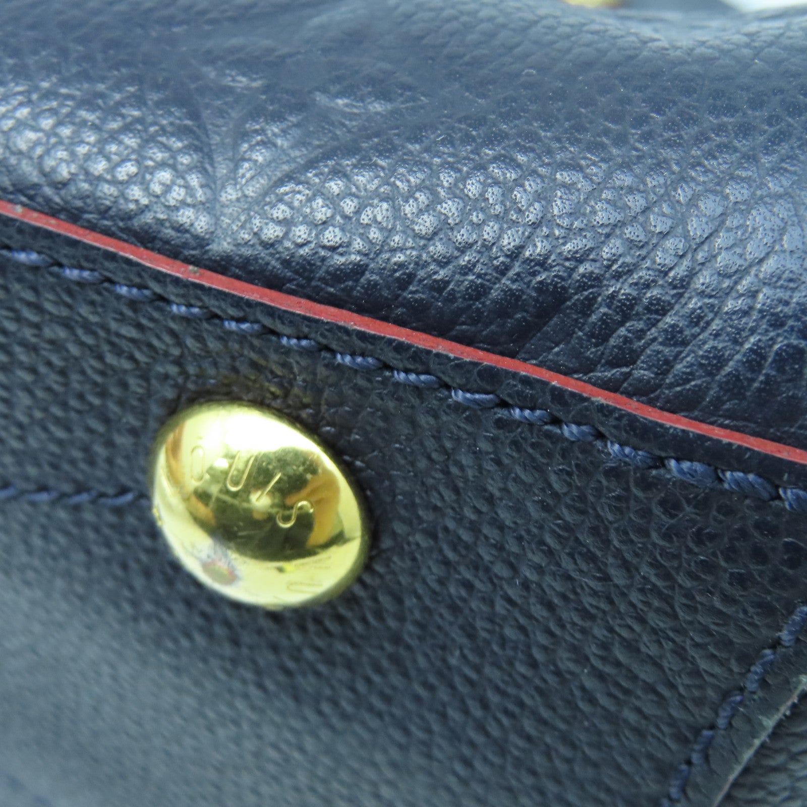 LOUIS VUITTON Mono-Empreinte Montaigne BB金扣手挽肩袋兩用袋藍色