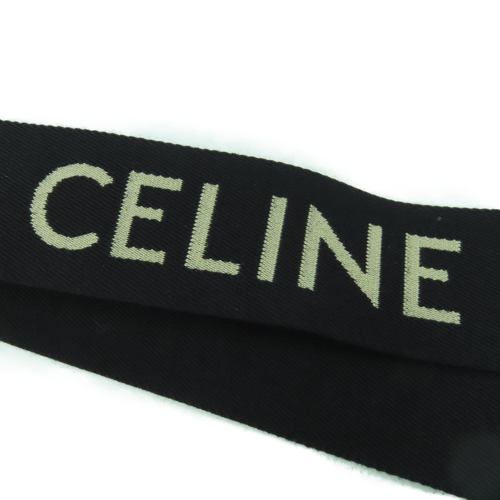 CELINE 帆布Strap金扣肩背帶黑色