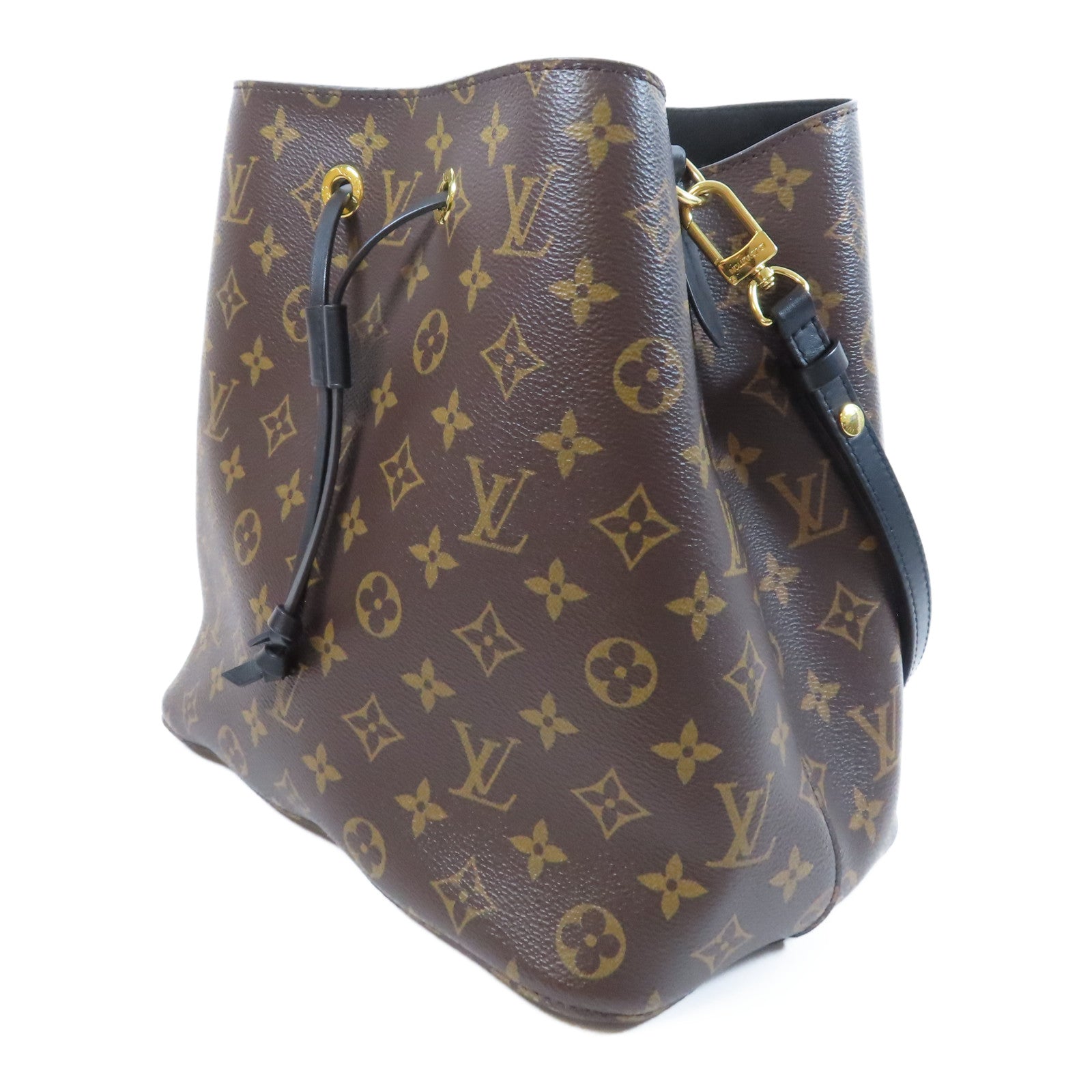 LOUIS VUITTON Monogram Neo Noe MM金扣肩背袋啡色/黑色