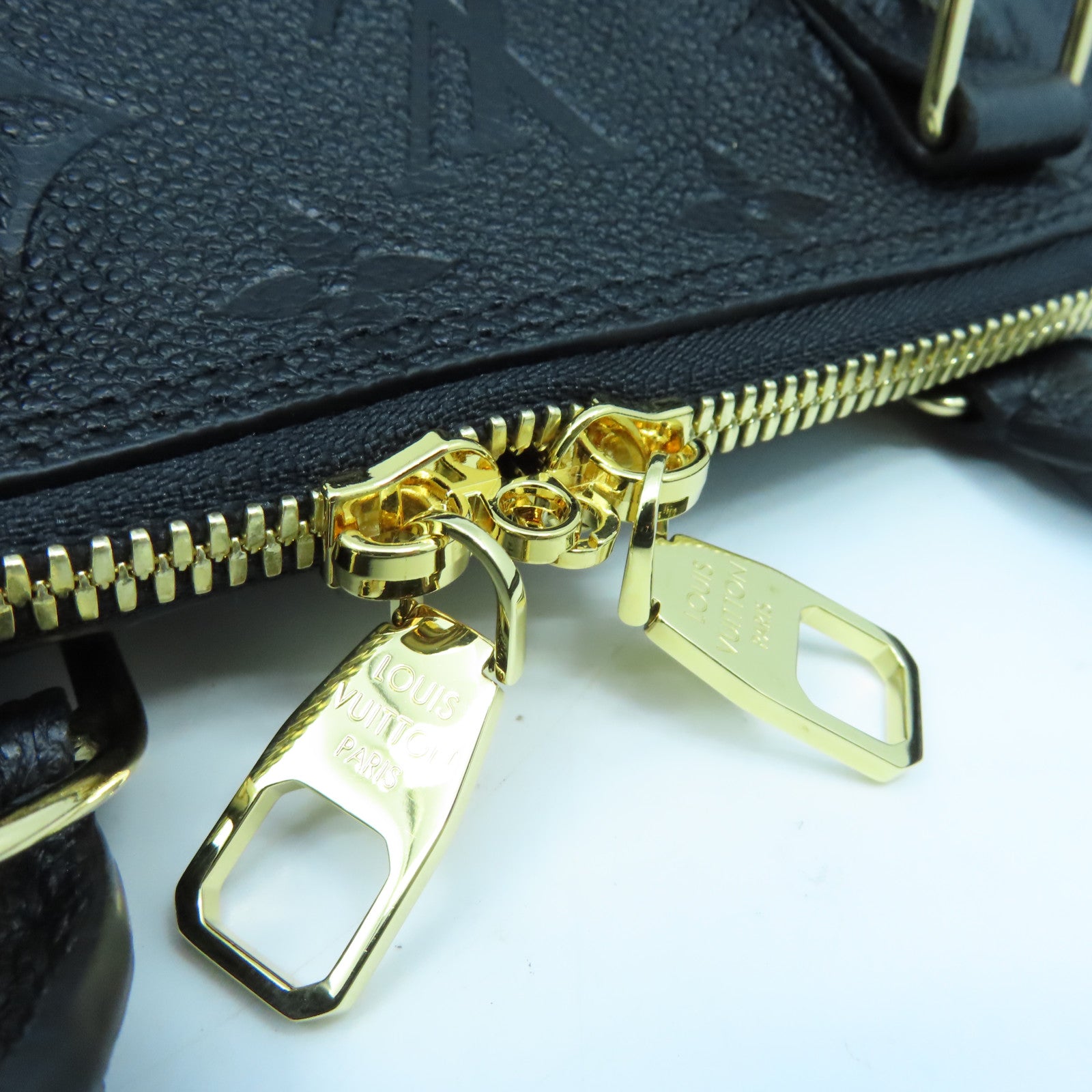 LOUIS VUITTON Monogram Empreinte Neo Alma PM金扣手挽肩背两用袋黑色