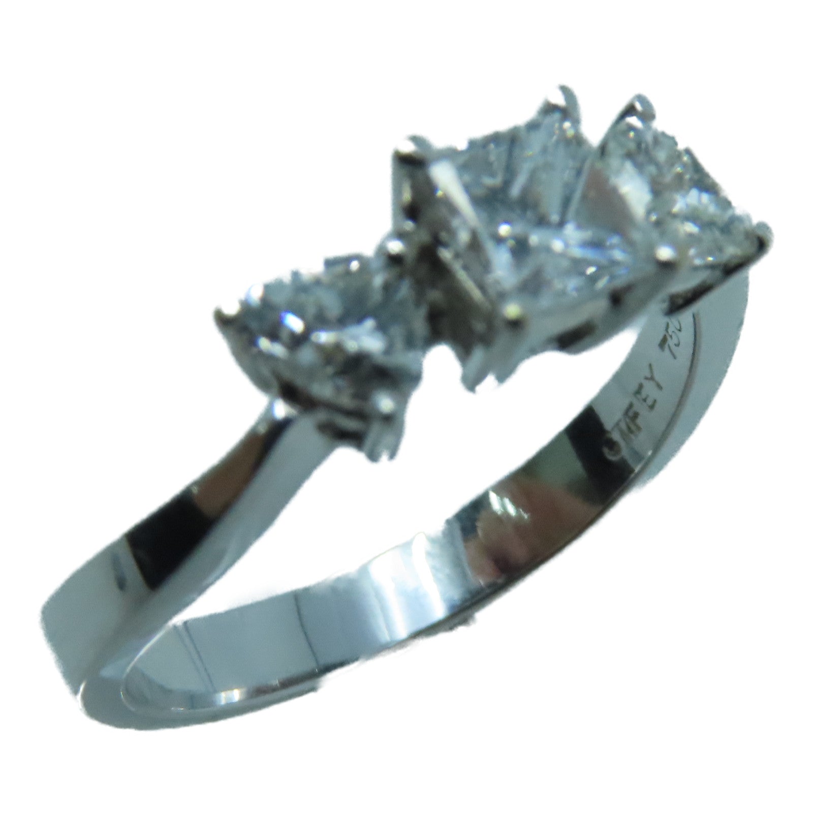 JEWELRY 18K White Gold Diamond Ring0.35ct/0.35ct Diamond Ring US#5.5
