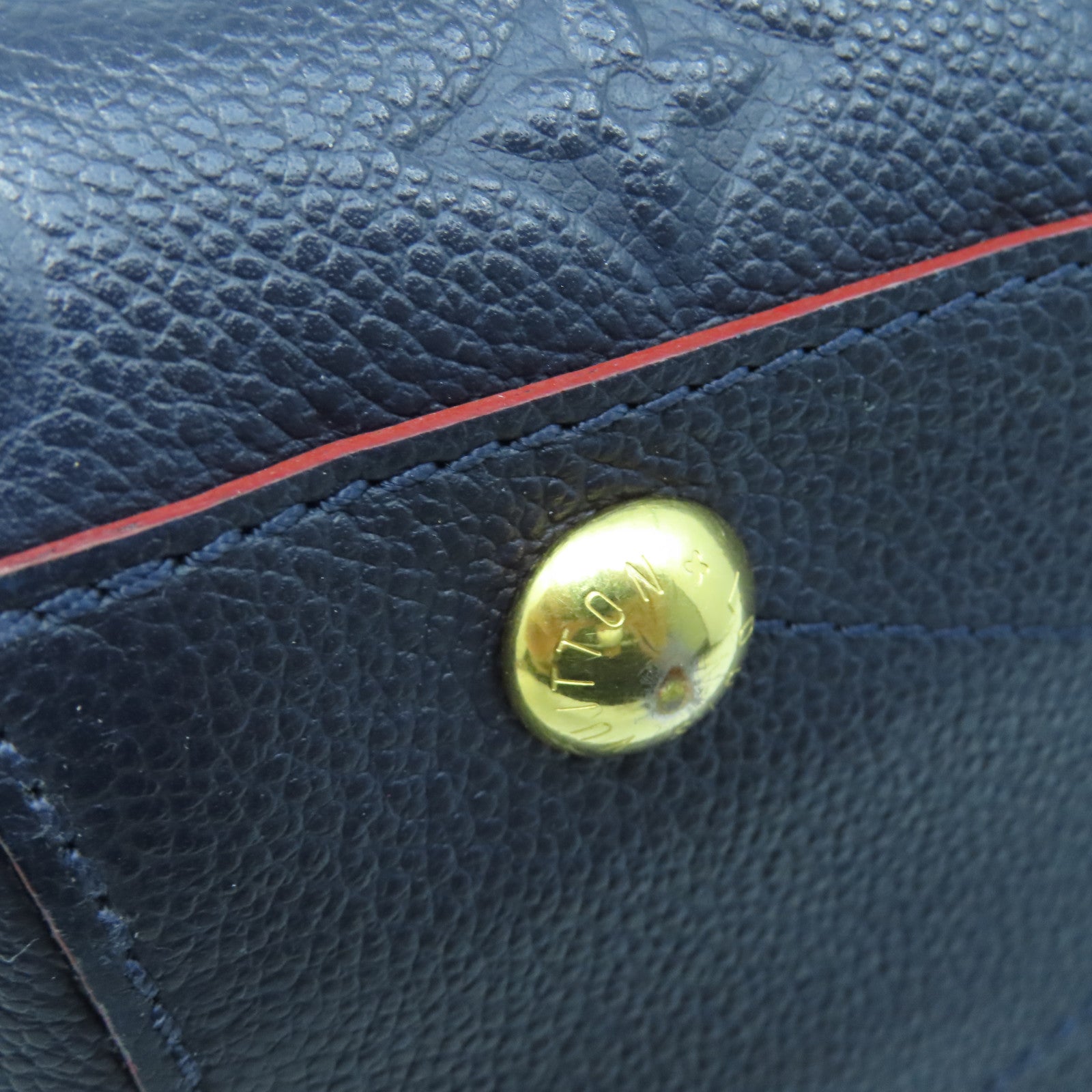 LOUIS VUITTON Mono-Empreinte Montaigne BB金扣手挽肩袋兩用袋藍色