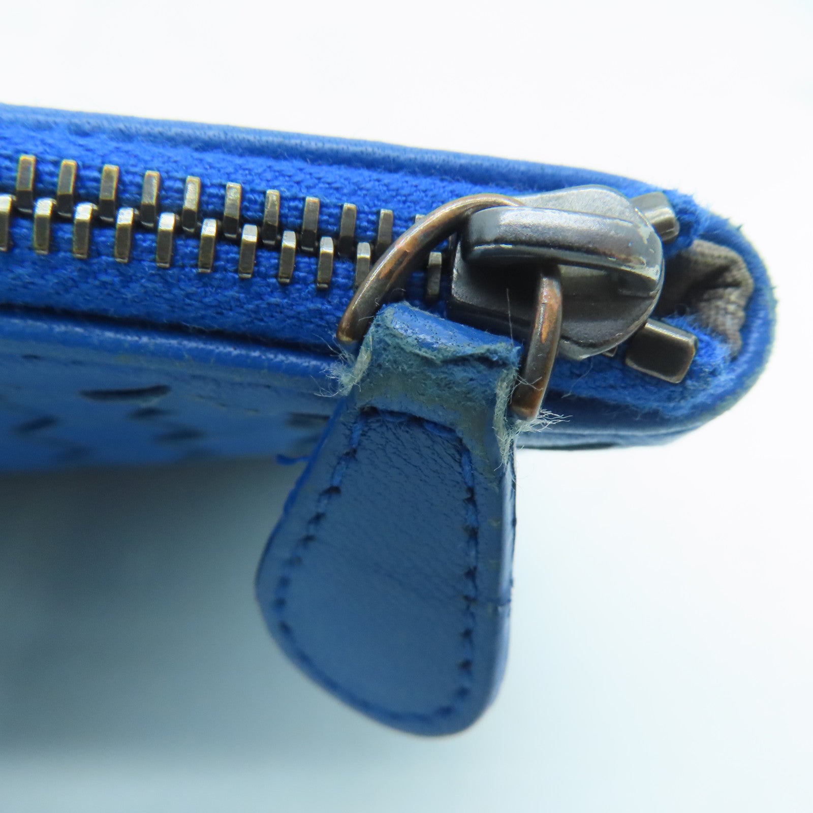 BOTTEGA VENETA 織紋皮革Pouch Clutch Bag銀扣藍色