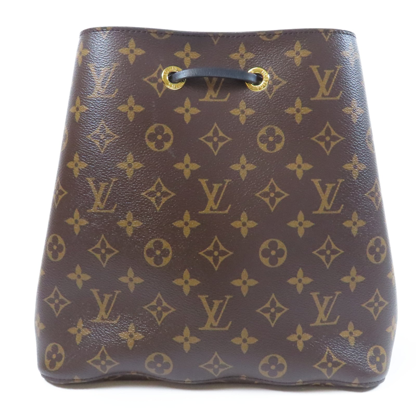 LOUIS VUITTON Monogram Neo Noe MM金扣肩背袋啡色/黑色