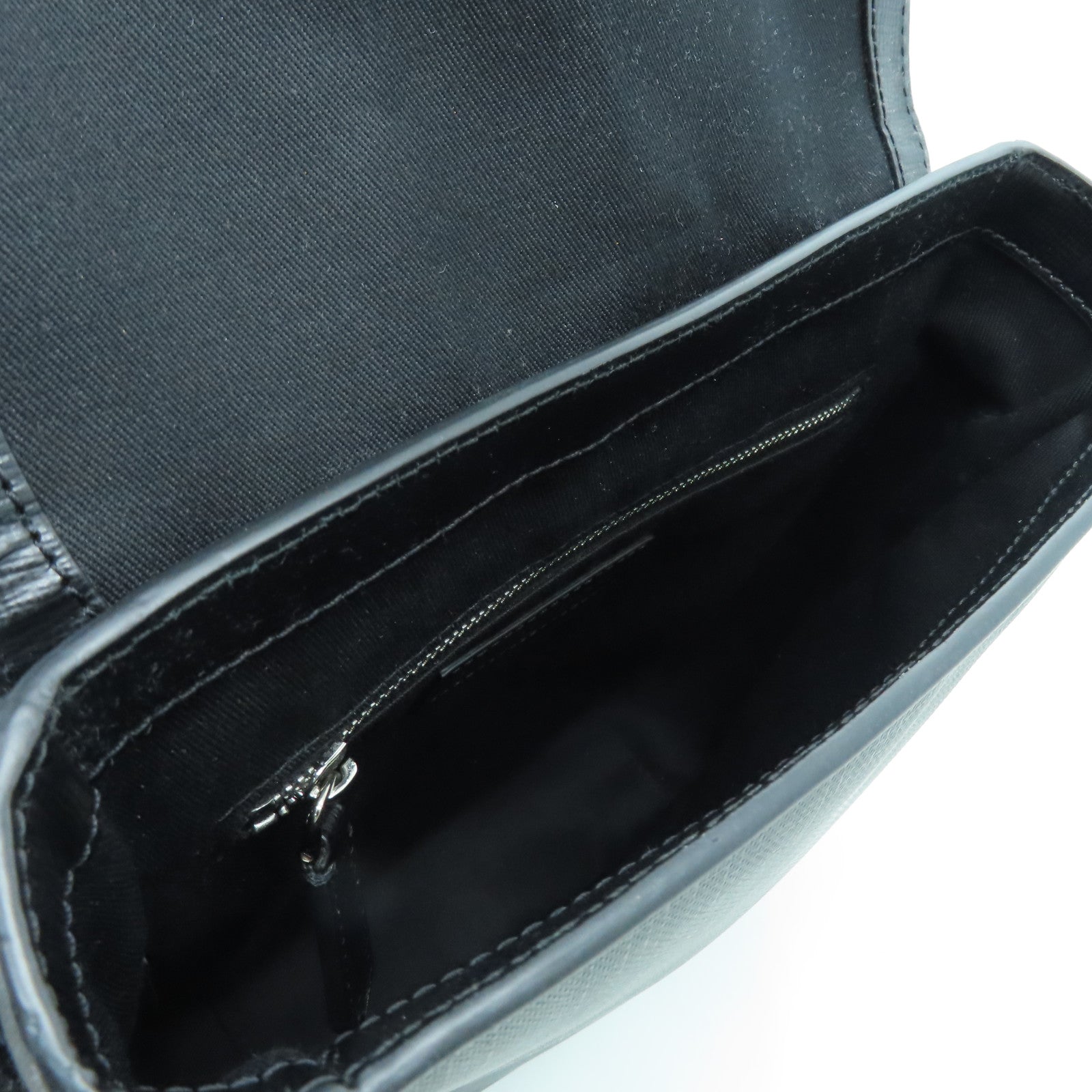 BURBERRY PVC Coated Canvas Shoulder Bag Silver Buckle Black