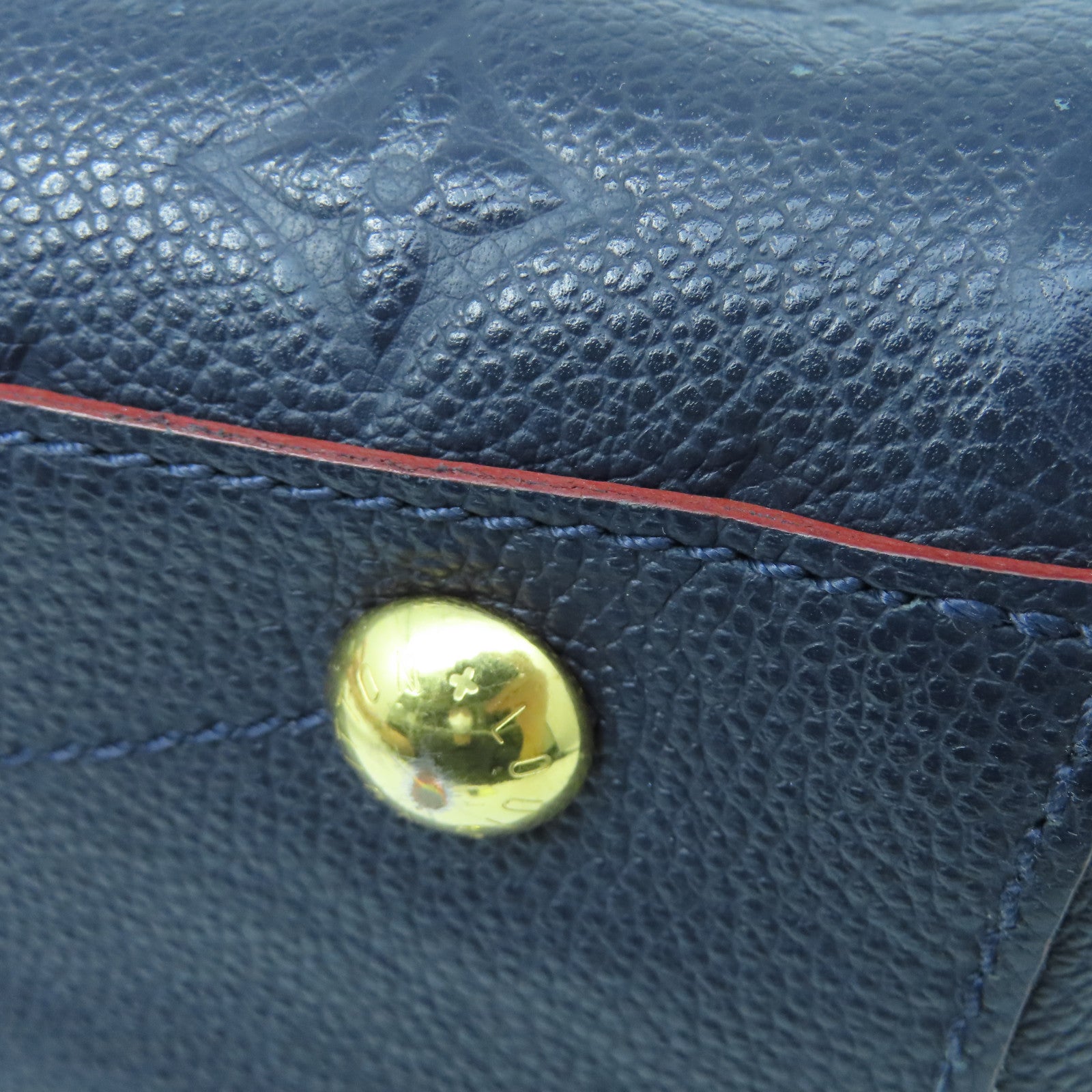 LOUIS VUITTON Mono-Empreinte Montaigne BB金扣手挽肩袋兩用袋藍色