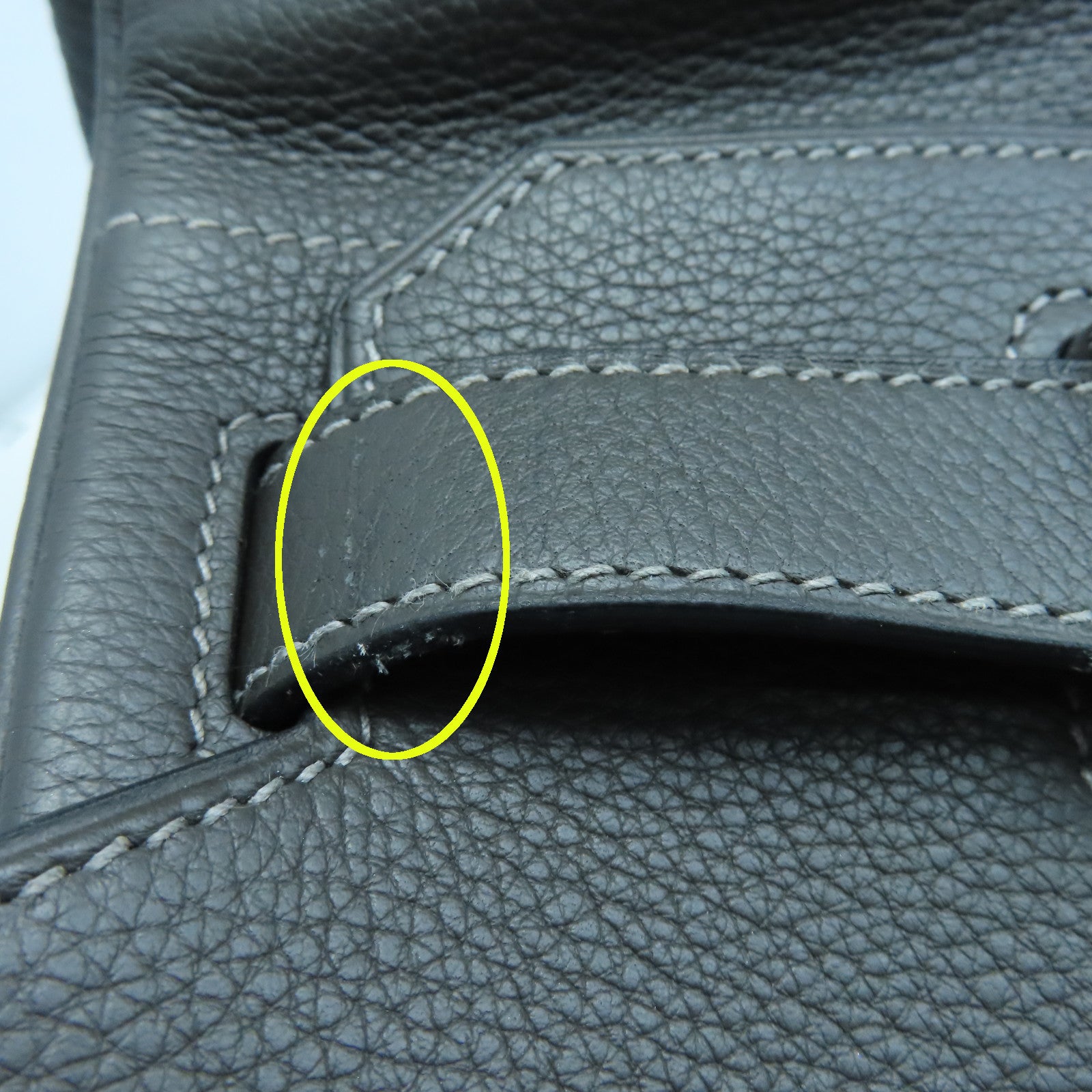 HERMES Clemence皮革Shoulder Birkin銀扣肩背袋灰色