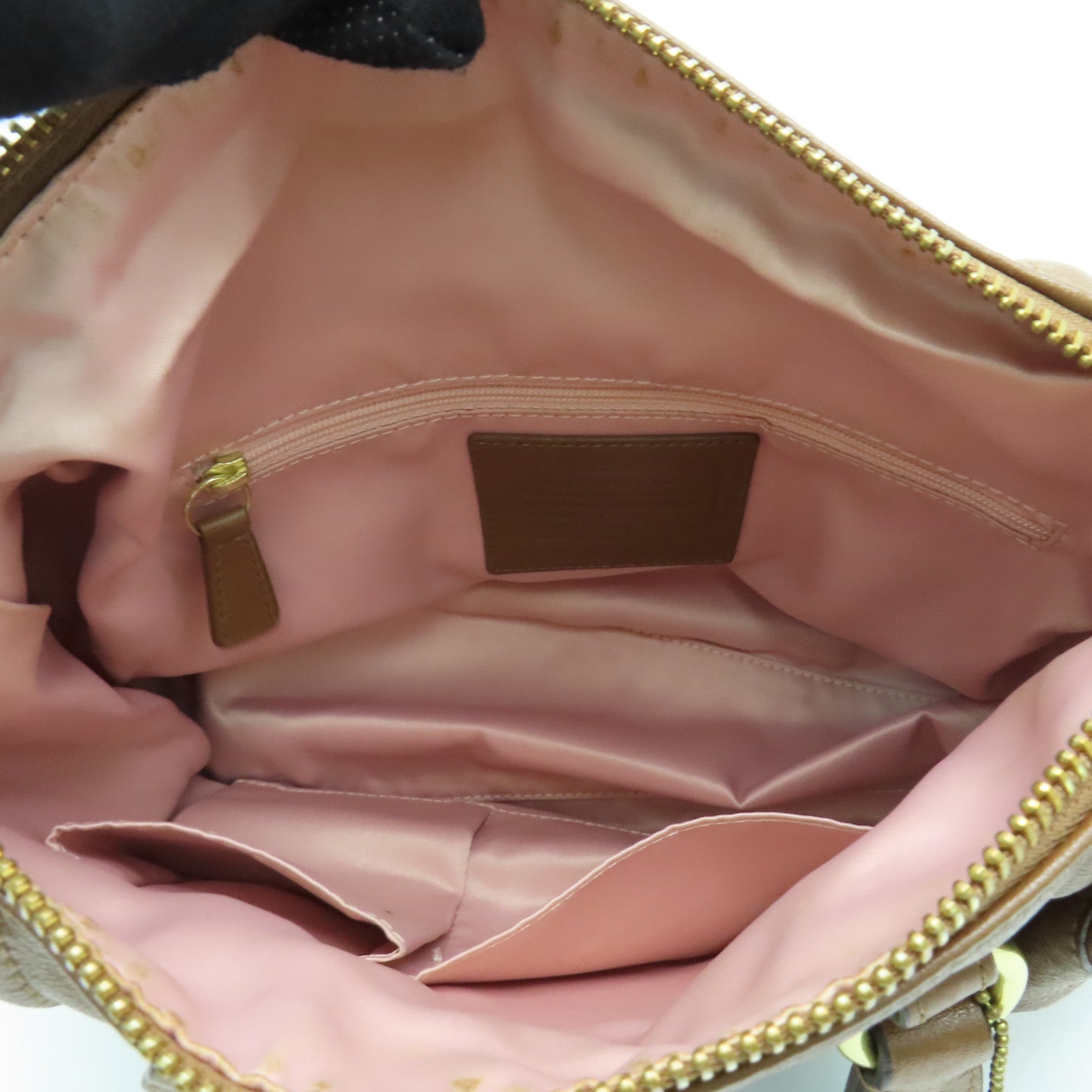 COACH Cowhide Leather 2way Shoulder Bag Gold Buckle Handle Shoulder Bag Brown