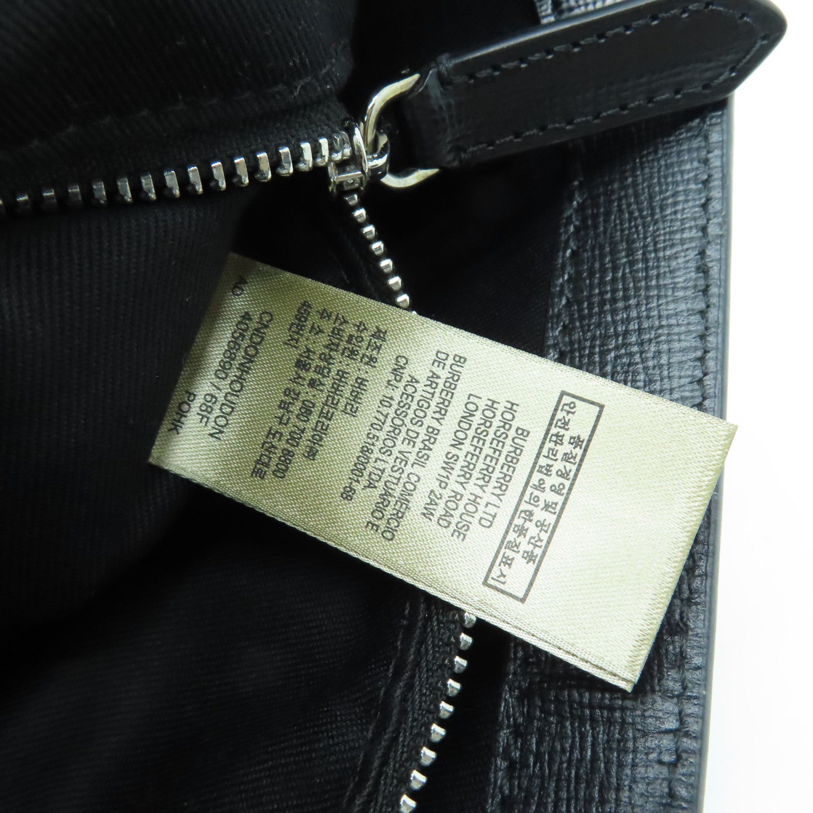 BURBERRY PVC Coated Canvas Shoulder Bag Silver Buckle Black
