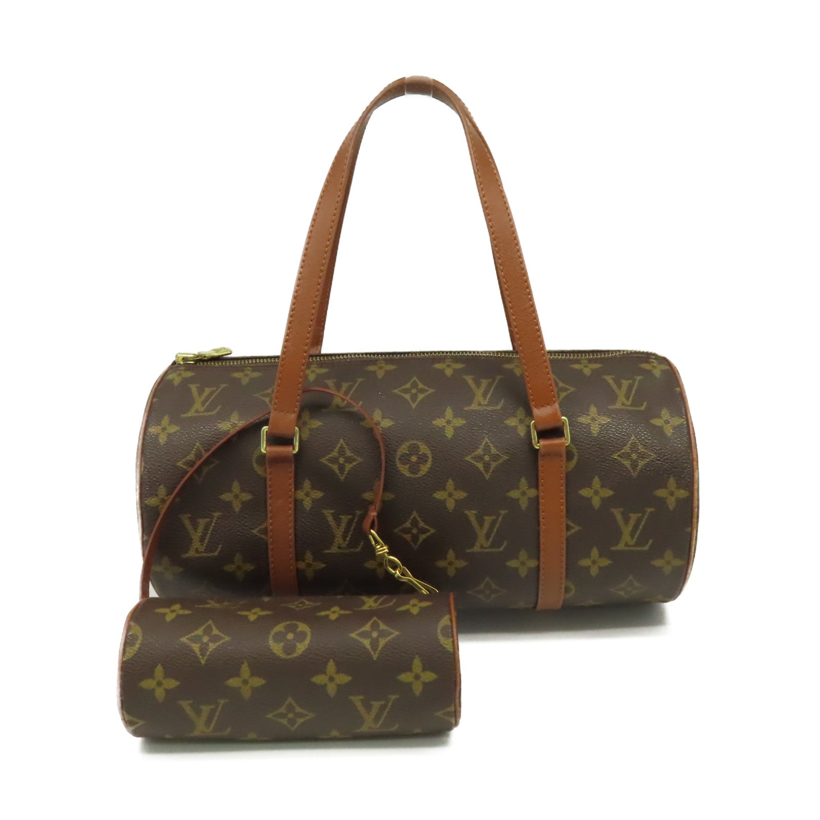LOUIS VUITTON Monogram Papillon GM Old Model Handbag金扣手挽袋啡色
