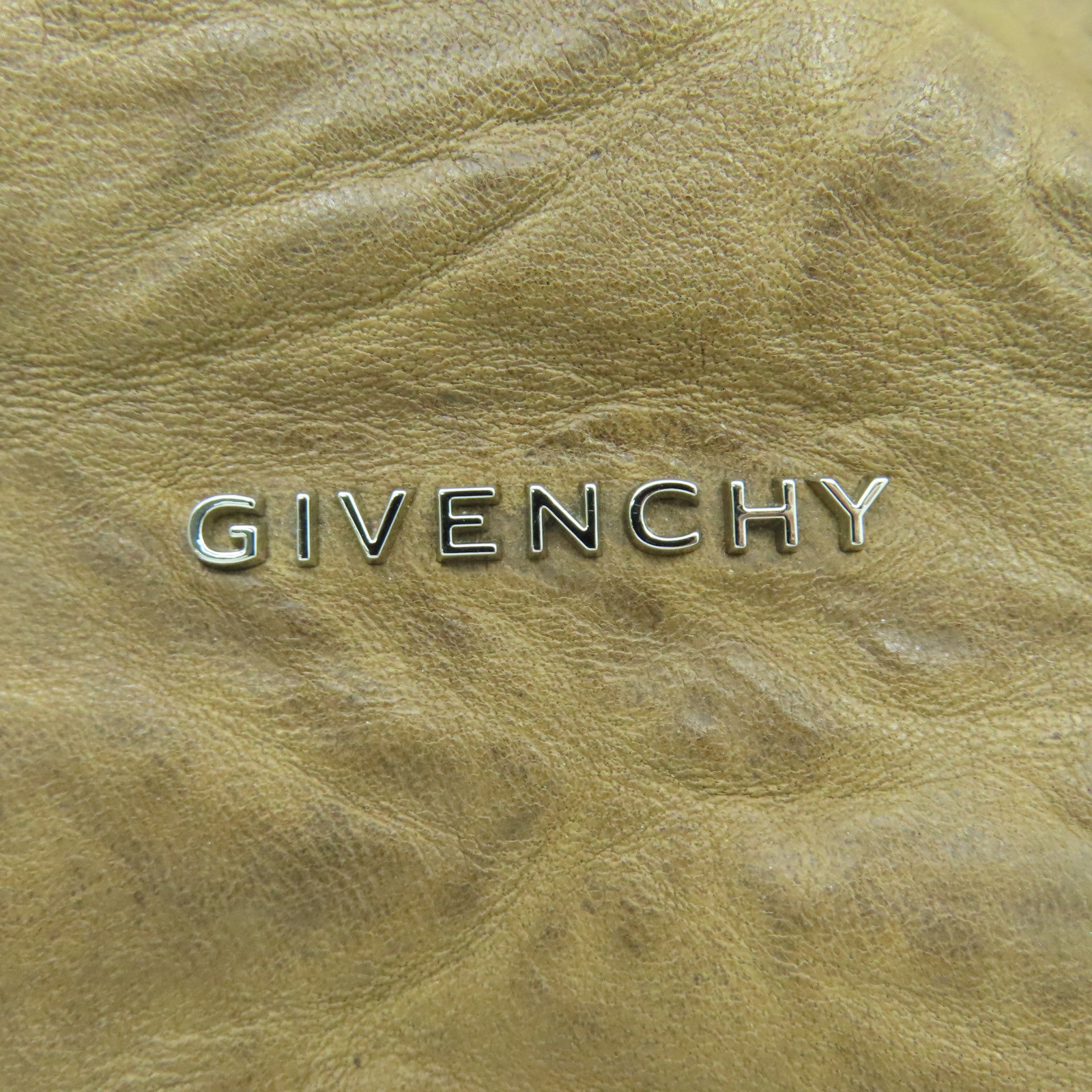 GIVENCHY 牛皮皮革Pandora銀扣手挽肩背兩用袋卡其色