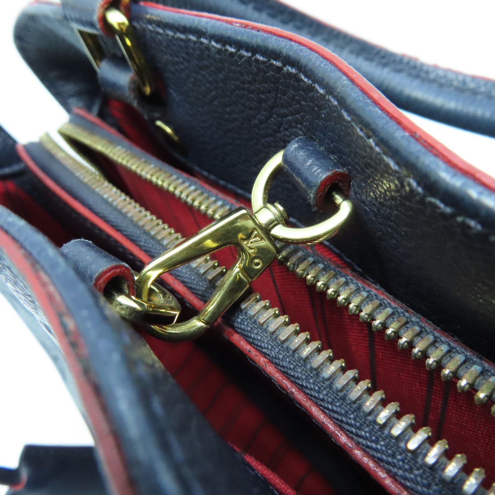LOUIS VUITTON Mono-Empreinte Montaigne BB金扣手挽肩袋兩用袋藍色