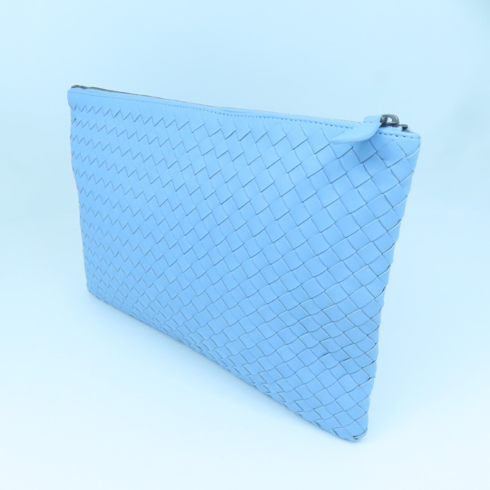 BOTTEGA VENETA 織紋皮革Clutch Bag手拿包淺藍色