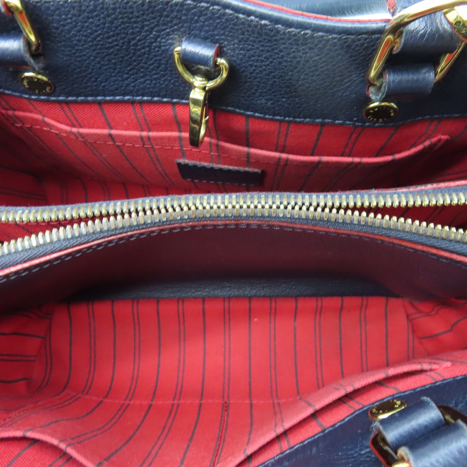 LOUIS VUITTON Mono-Empreinte Montaigne BB金扣手挽肩袋兩用袋藍色