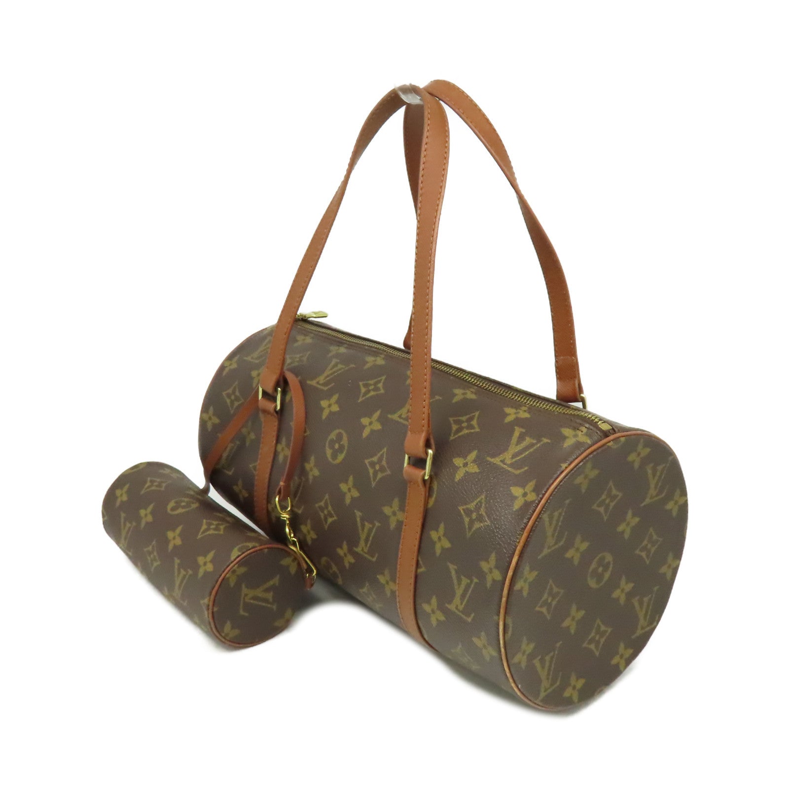 LOUIS VUITTON Monogram Papillon GM Old Model Handbag金扣手挽袋啡色