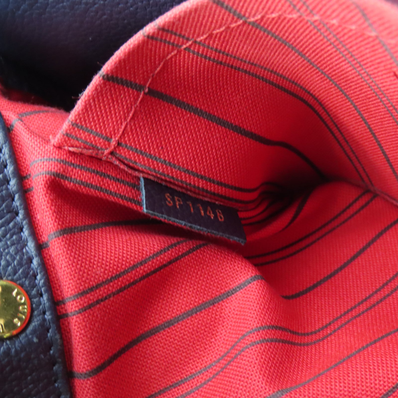 LOUIS VUITTON Mono-Empreinte Montaigne BB金扣手挽肩袋兩用袋藍色