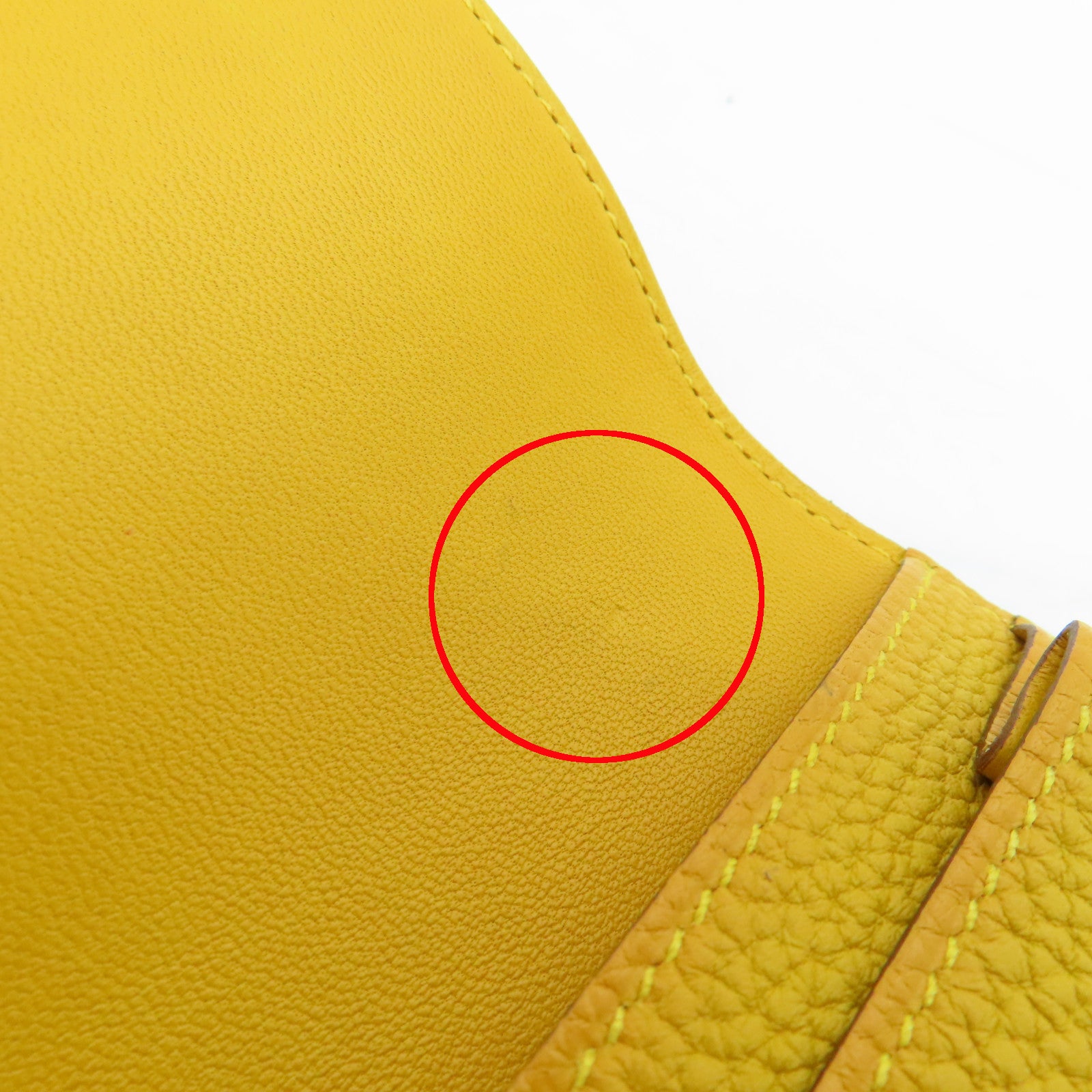 HERMES Togo皮革Dogon GM銀扣長錢包Jaune Ambre黃色